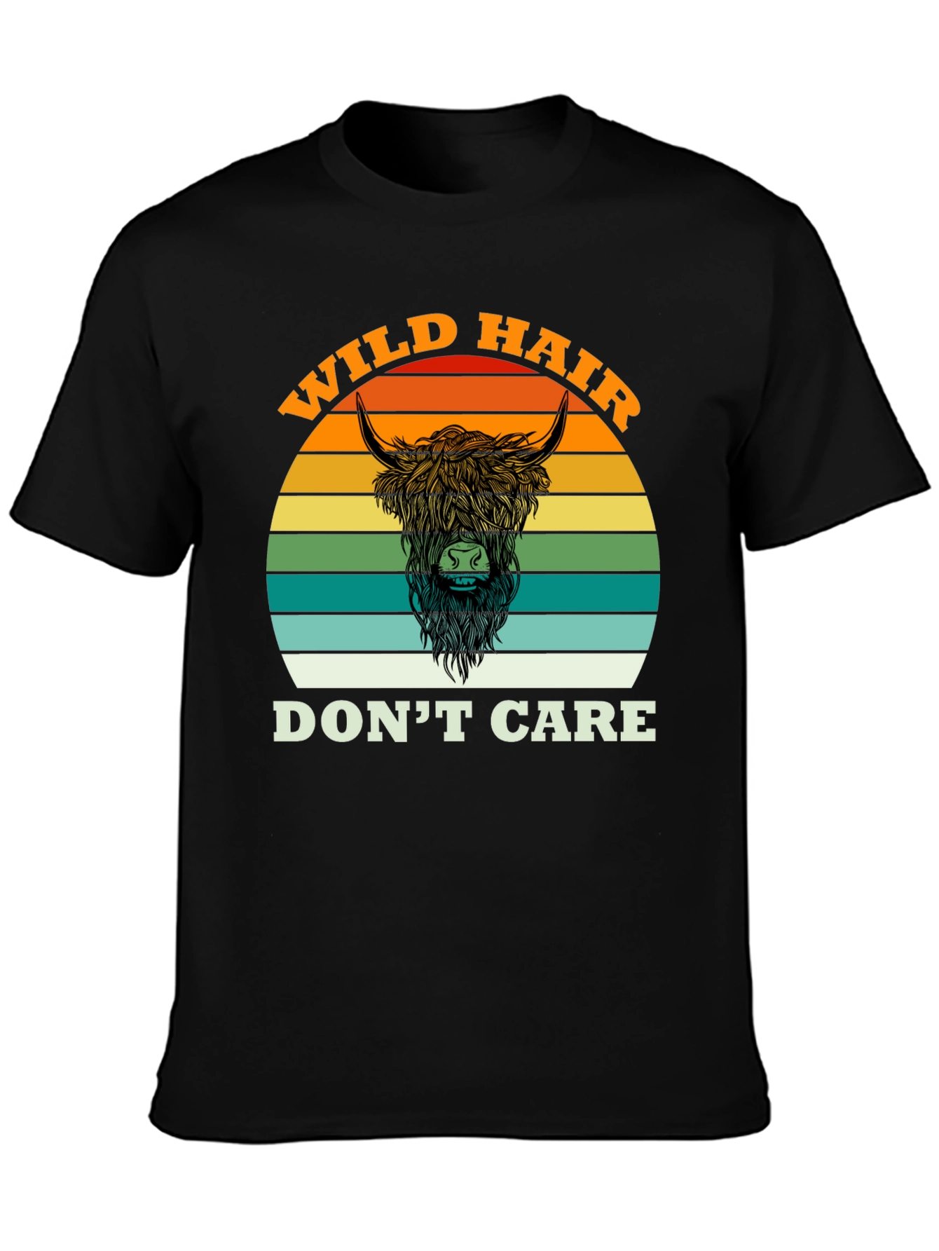 Wild Hair Dont Care Highland Cow T-Shirt