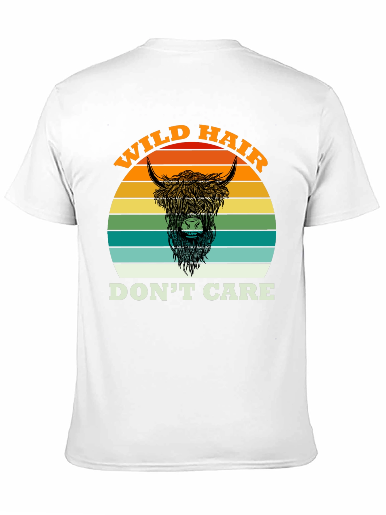 Wild Hair Dont Care Highland Cow T-Shirt