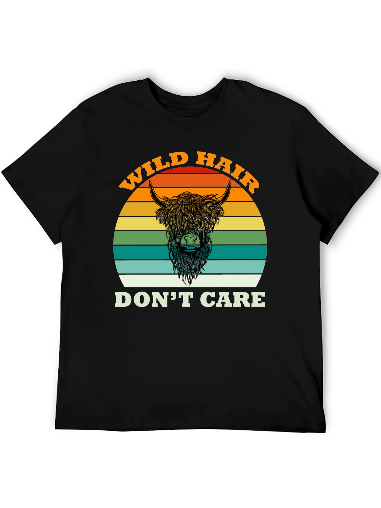 Wild Hair Dont Care Highland Cow T-Shirt