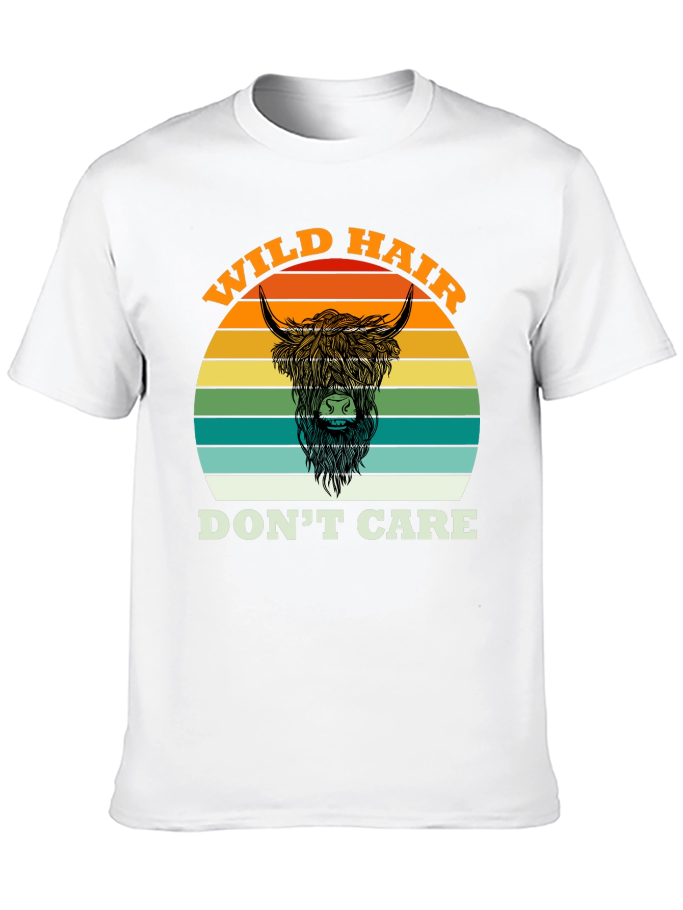 Wild Hair Dont Care Highland Cow T-Shirt