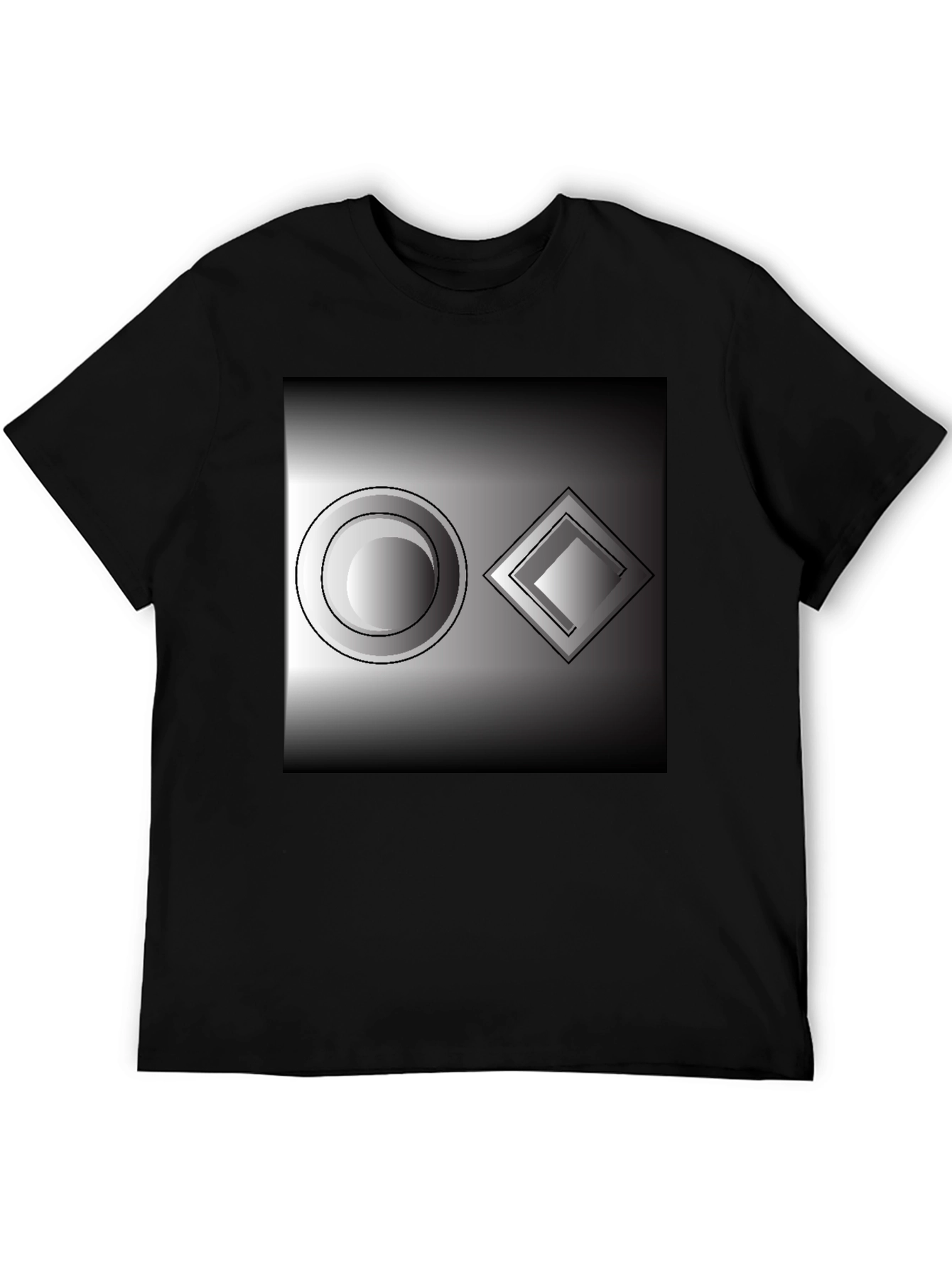 Abstract Geometric Tee: Circle & Diamond Design