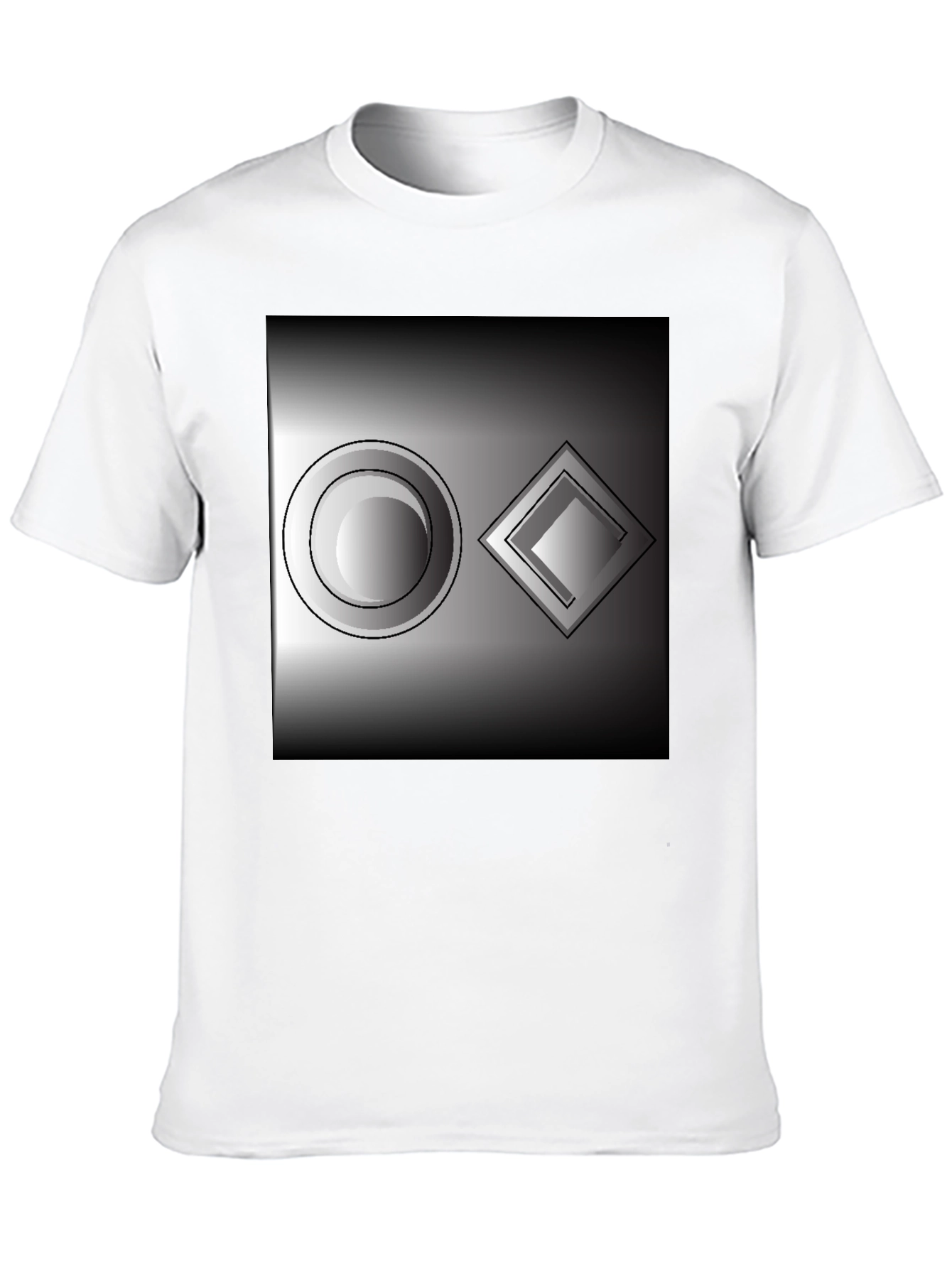 Abstract Geometric Tee: Circle & Diamond Design