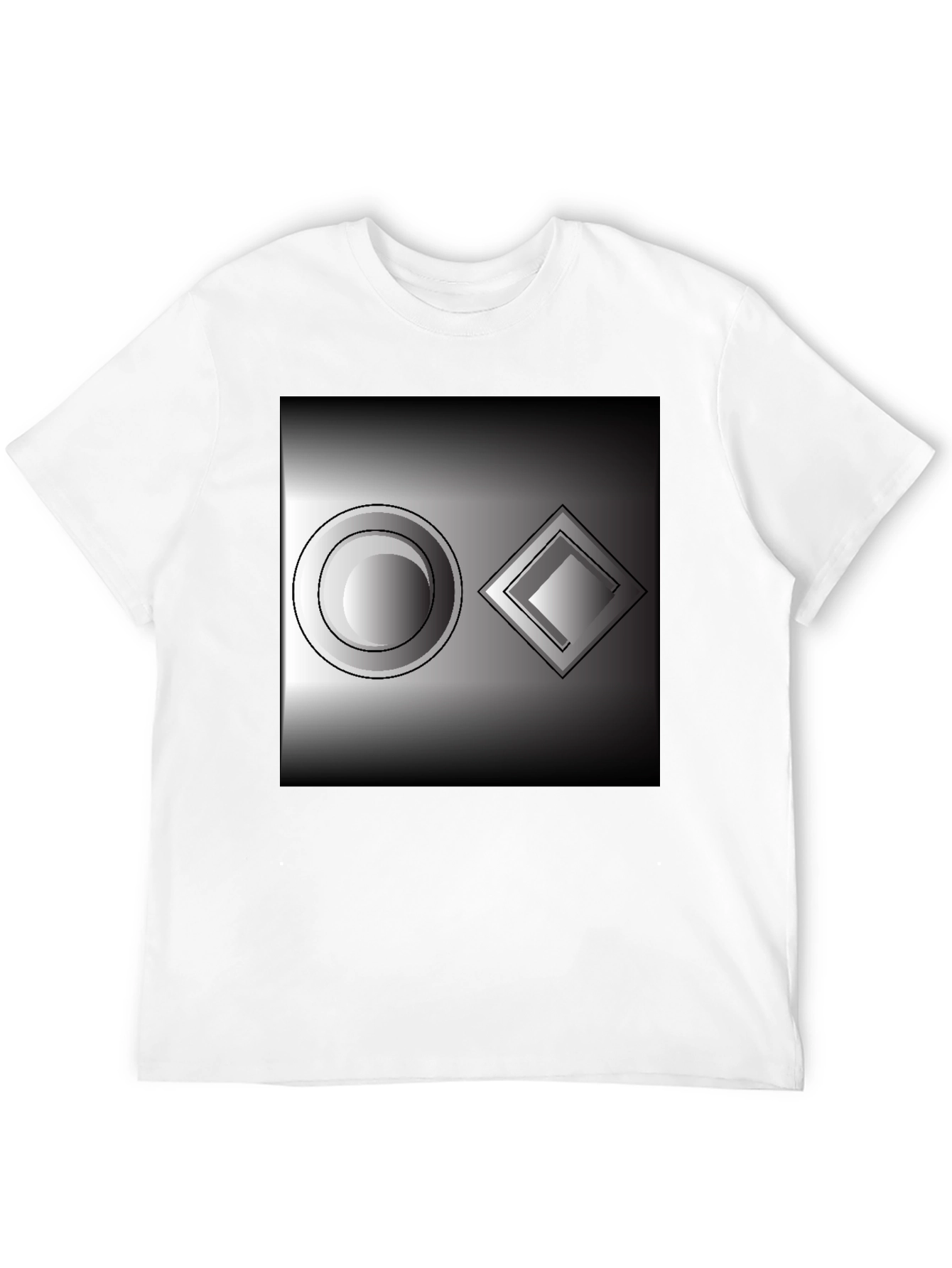 Abstract Geometric Tee: Circle & Diamond Design