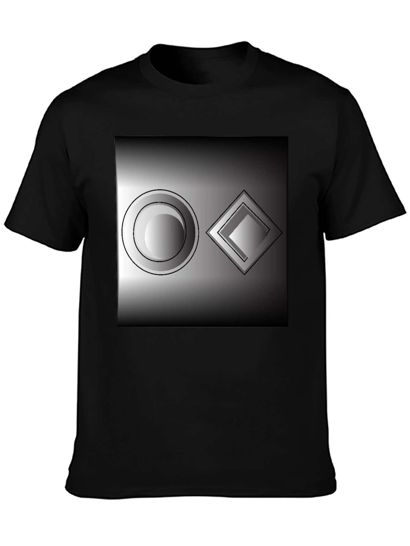 Abstract Geometric Tee: Circle & Diamond Design