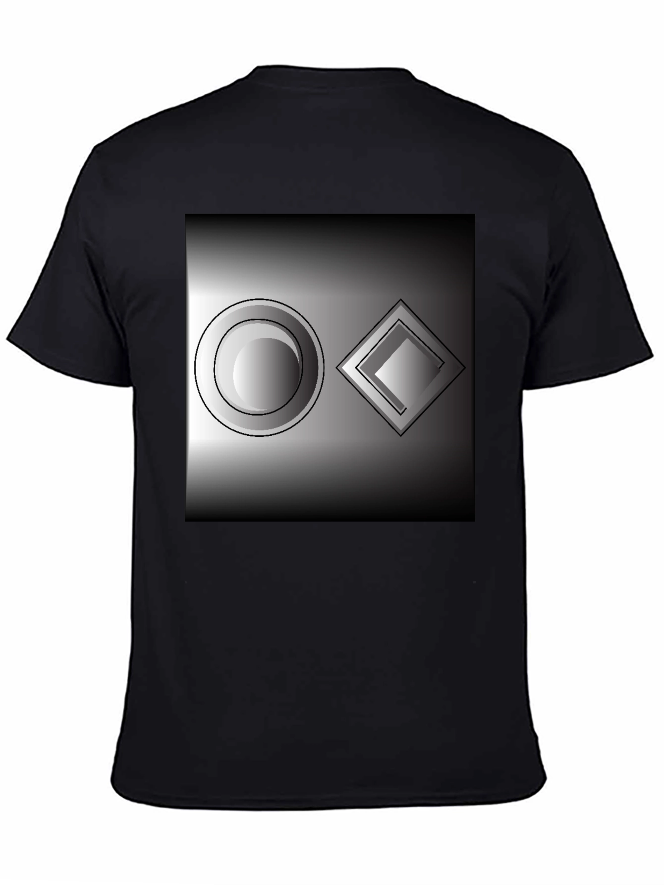 Abstract Geometric Tee: Circle & Diamond Design