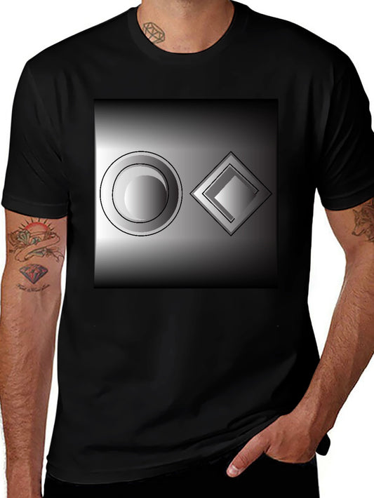 Abstract Geometric Tee: Circle & Diamond Design