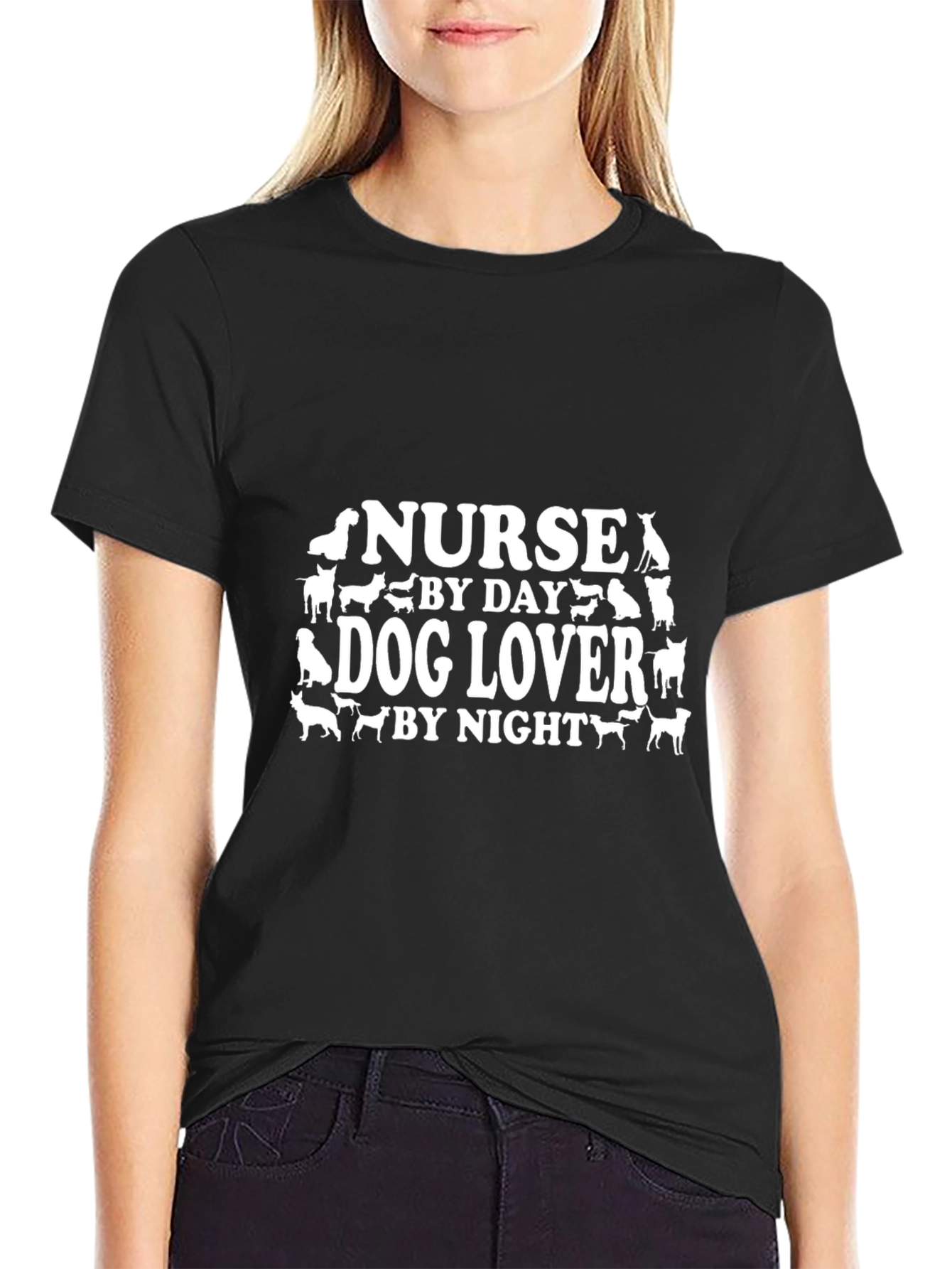 Nurse Dog Lover T-Shirt - Black