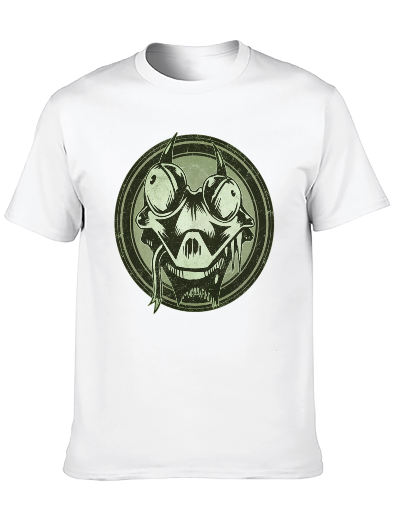 Edgy Cartoon Character Graphic Print Black T-Shirt