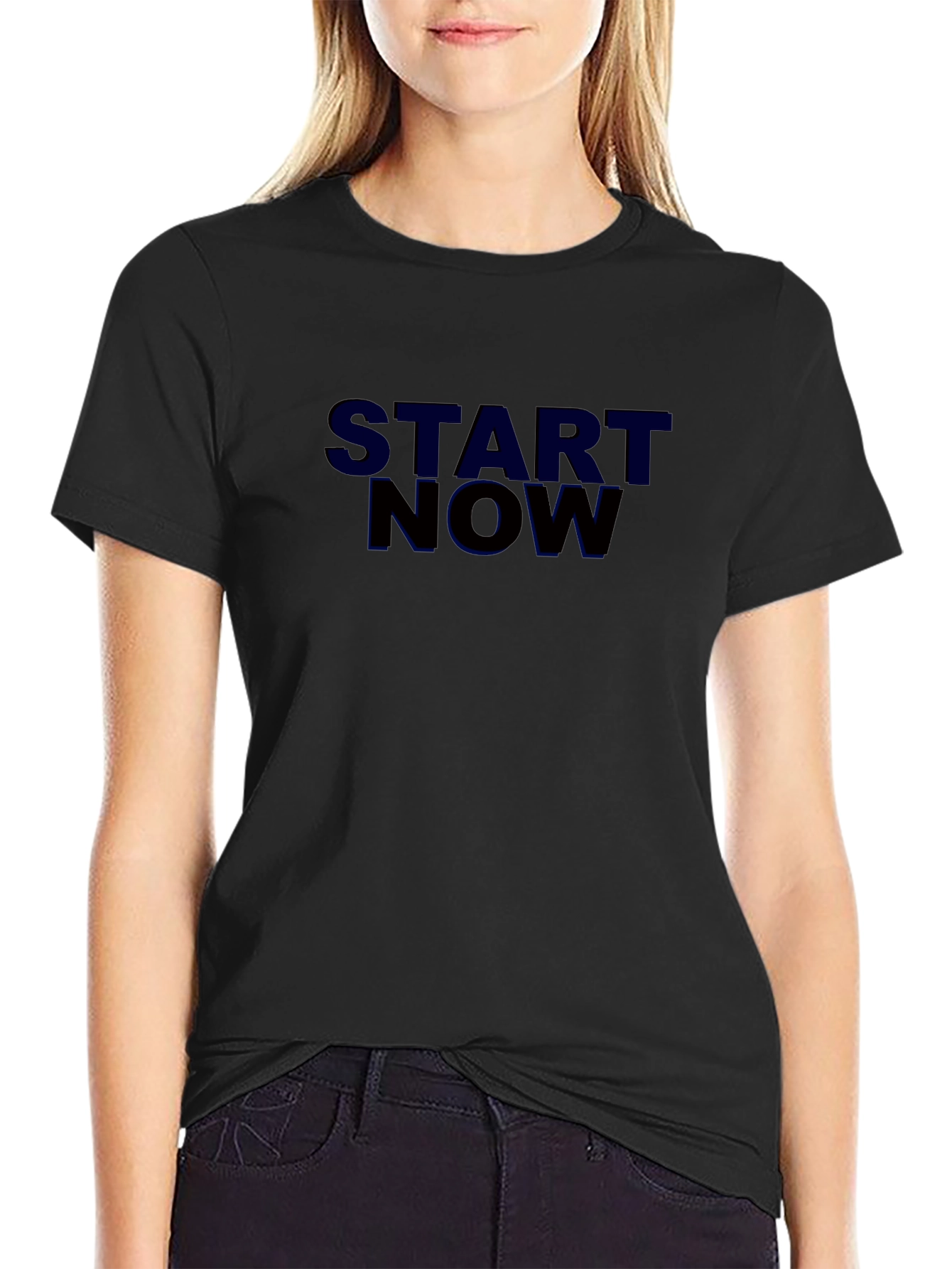 Start Now Black T-Shirt - Motivational Tee