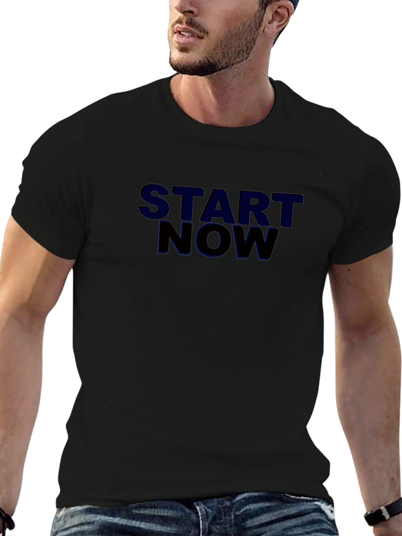 Start Now Black T-Shirt - Motivational Tee