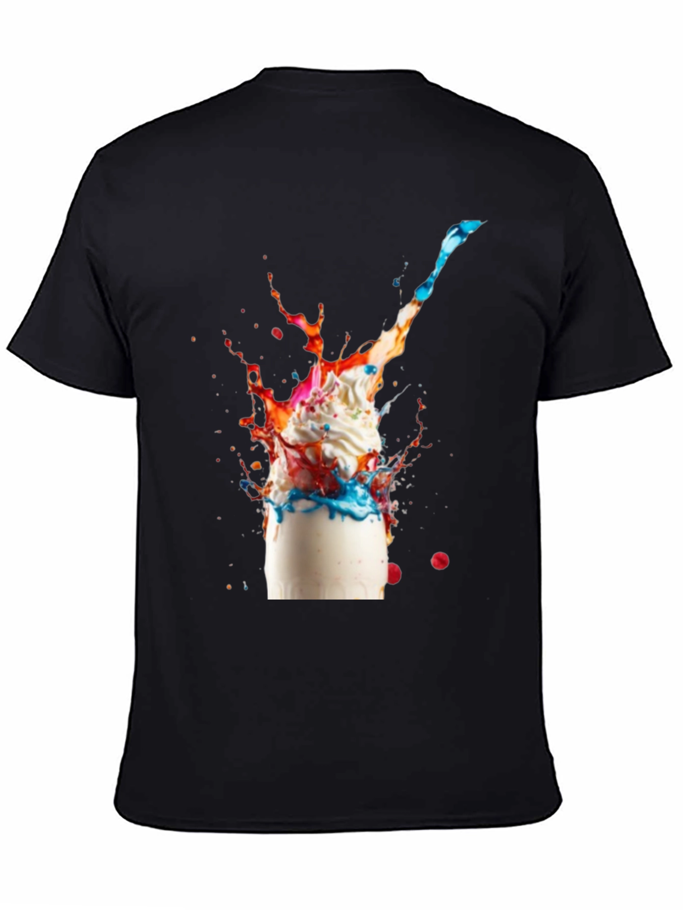 Vibrant Milkshake Graphic Tee - Black