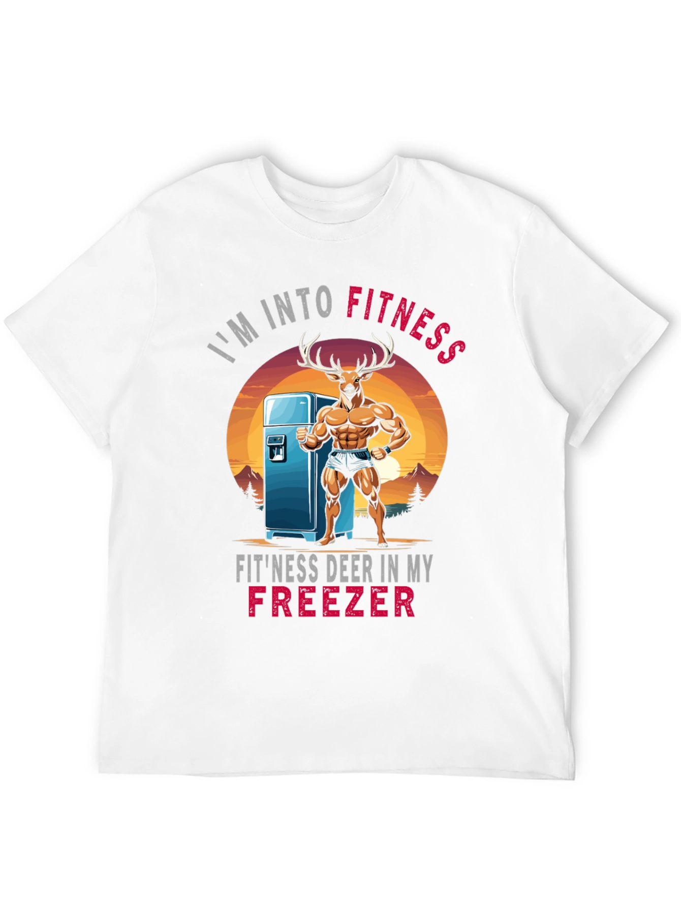 Fitness Deer Graphic T-Shirt