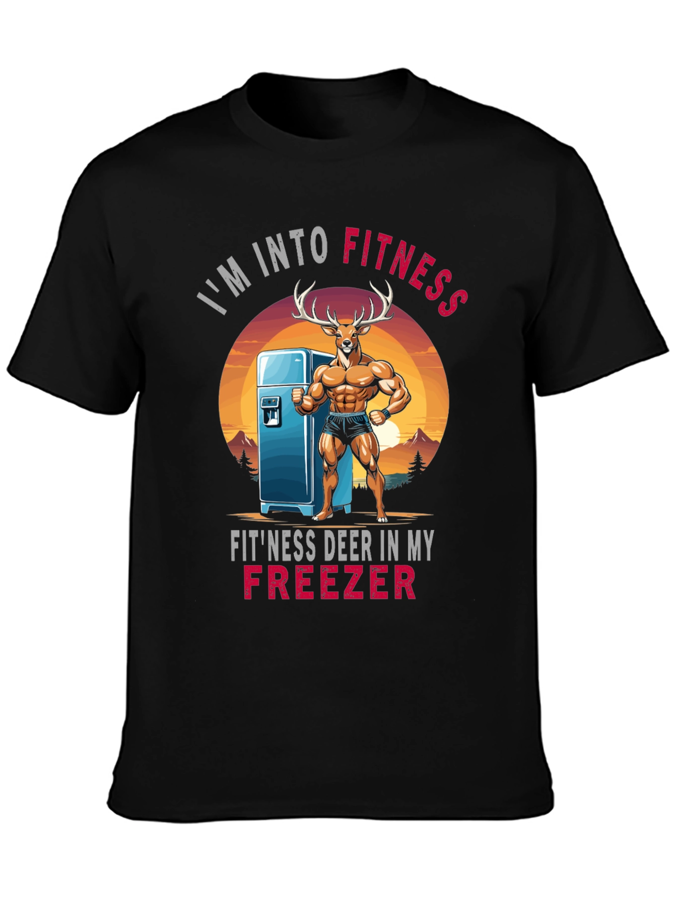 Fitness Deer Graphic T-Shirt
