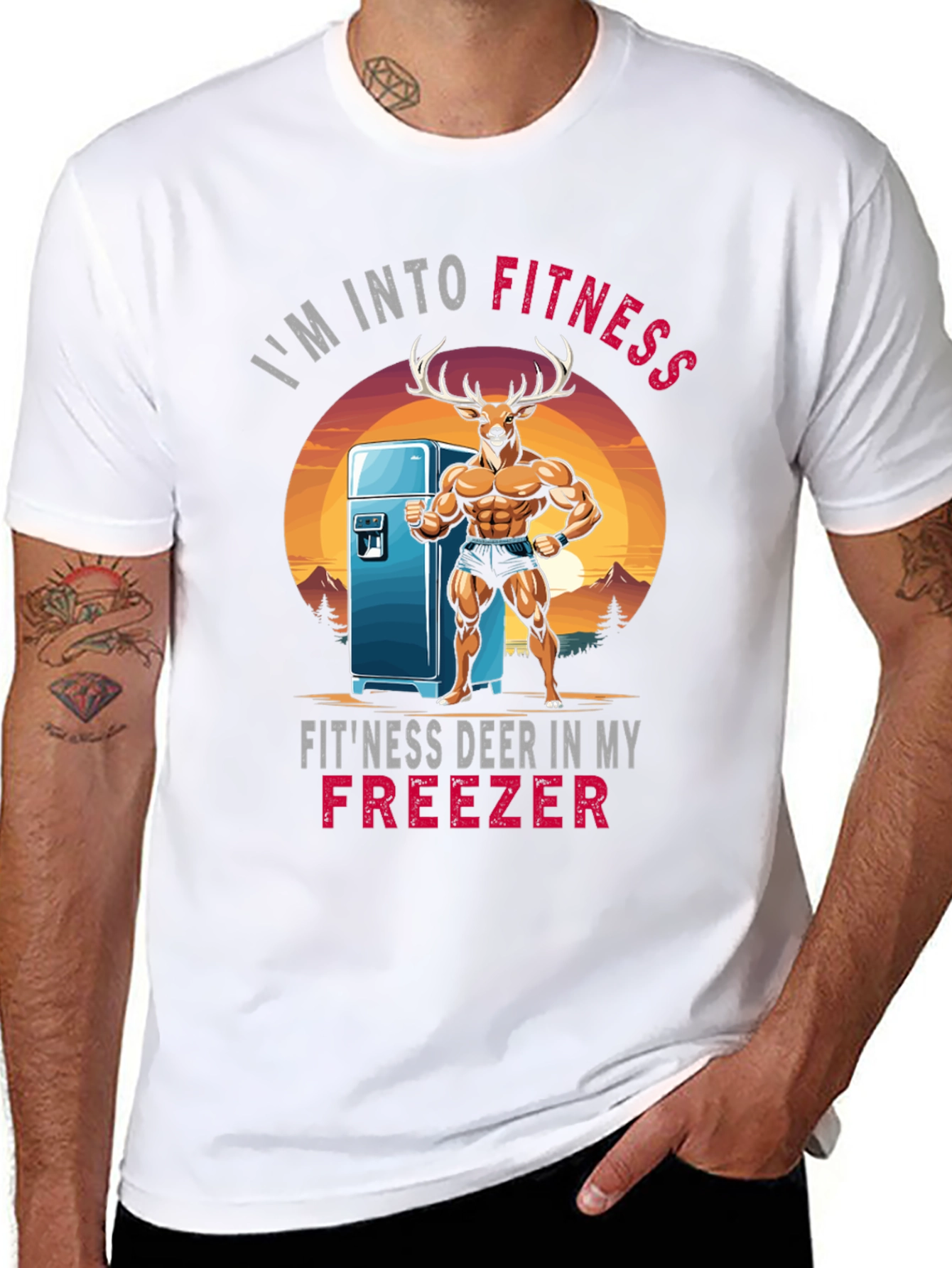 Fitness Deer Graphic T-Shirt