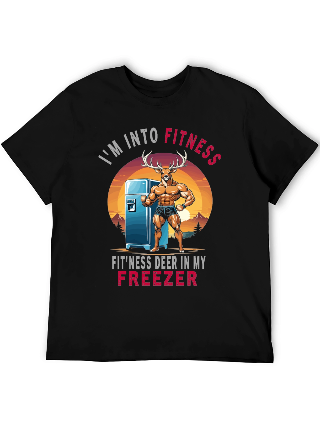 Fitness Deer Graphic T-Shirt