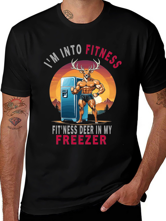 Fitness Deer Graphic T-Shirt
