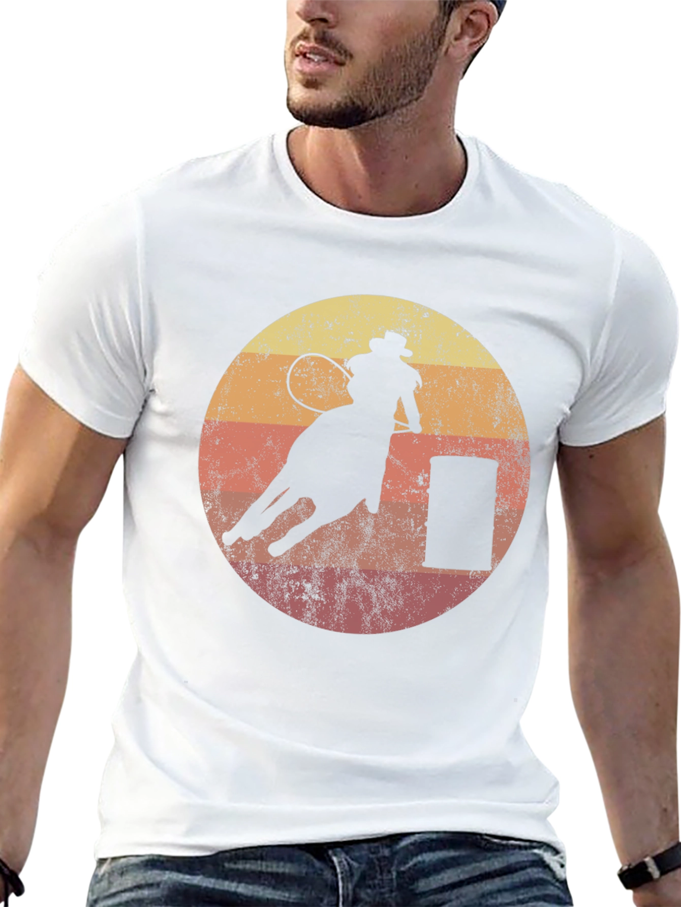 Retro Rodeo Rider T-Shirt - Black