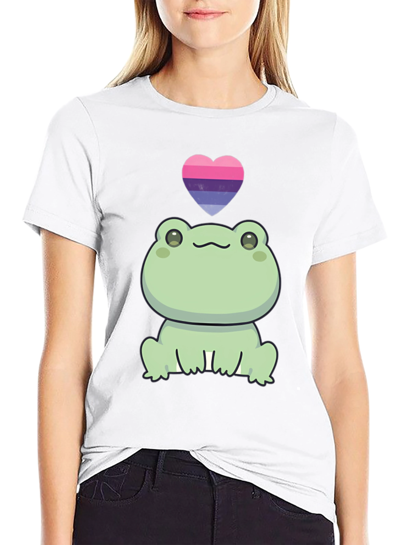 Frog with Bisexual Pride Heart T-Shirt