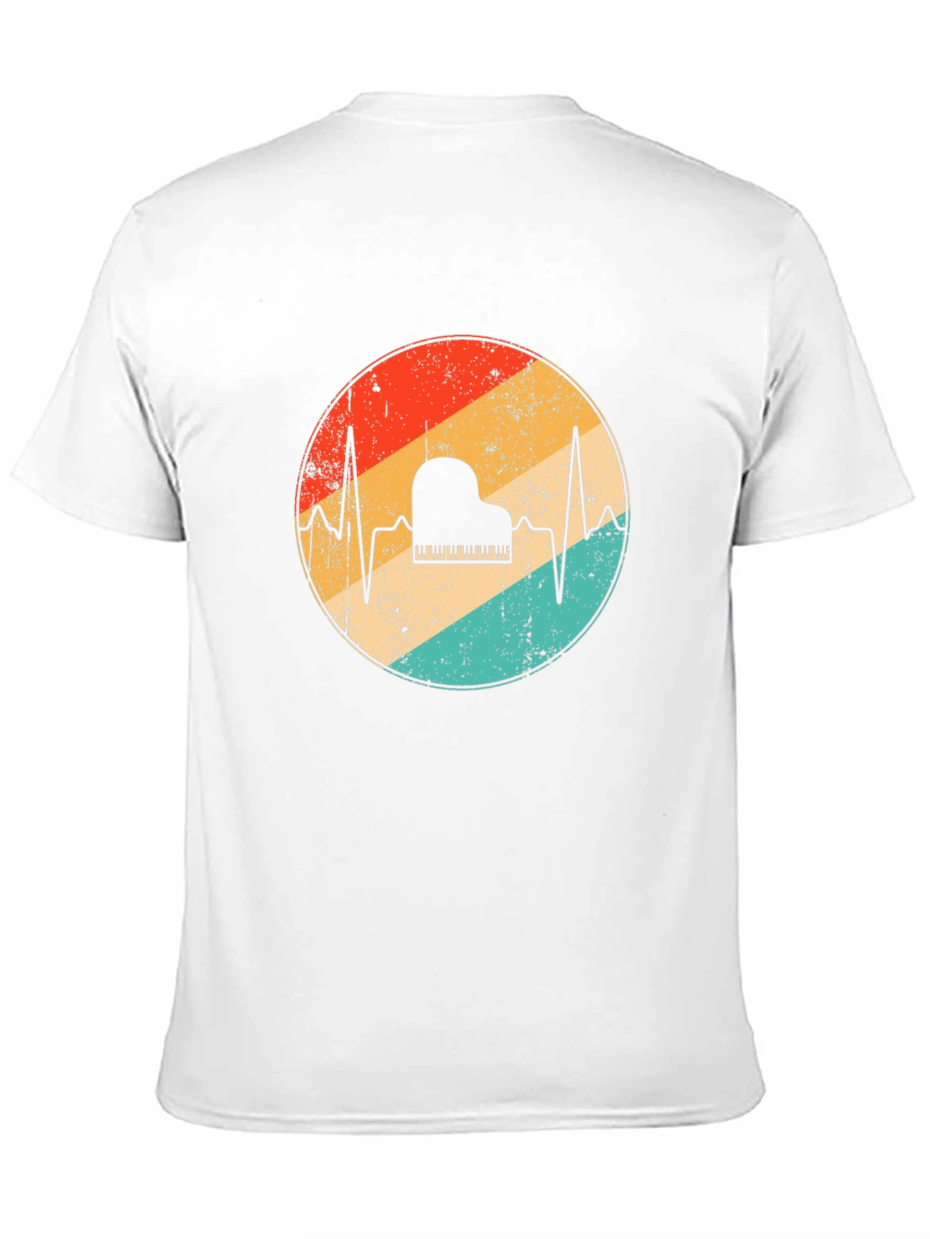 Retro Piano Heartbeat T-Shirt - Musician Tee