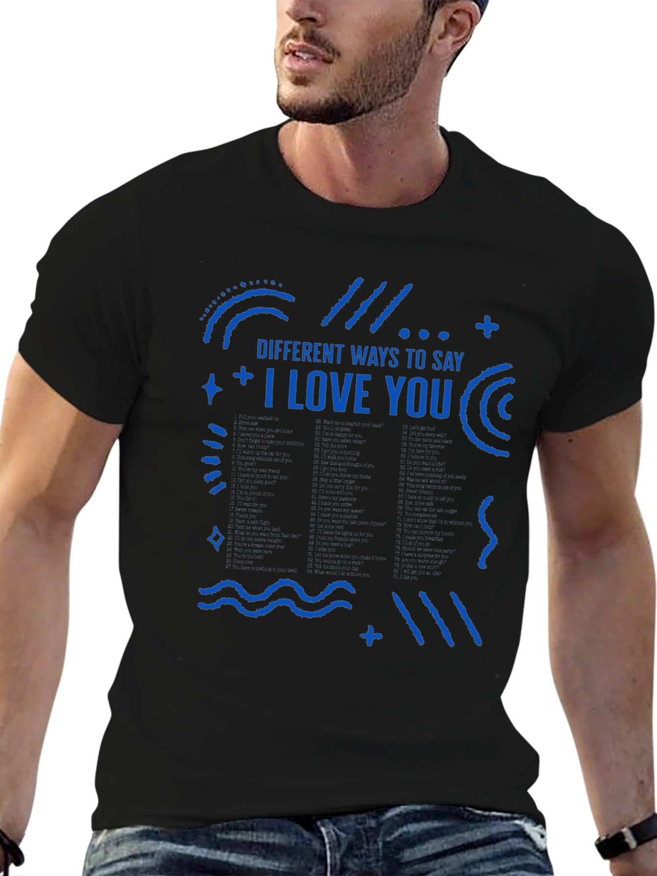 I Love You Graphic Tee - Mens Black T-Shirt