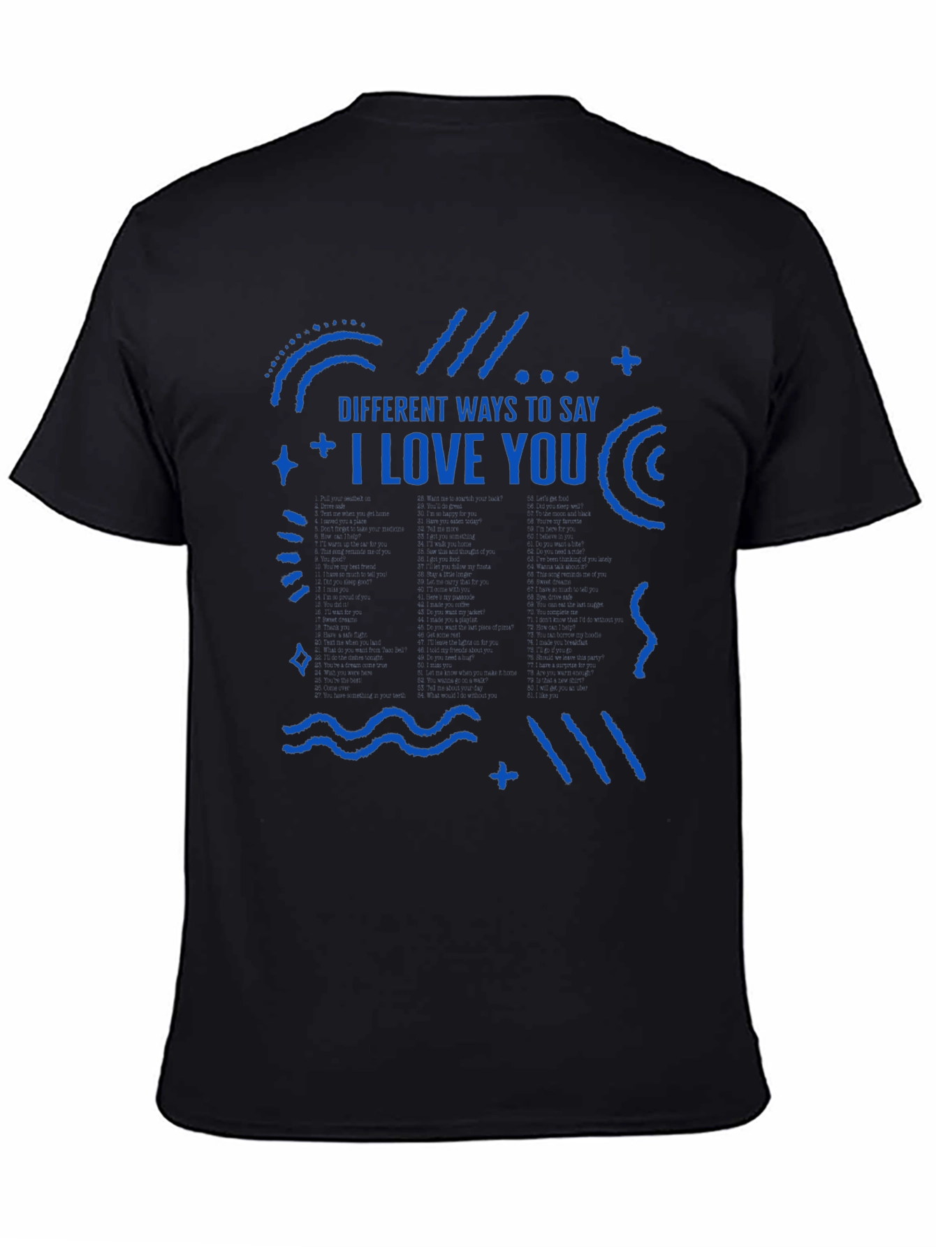 I Love You Graphic Tee - Mens Black T-Shirt