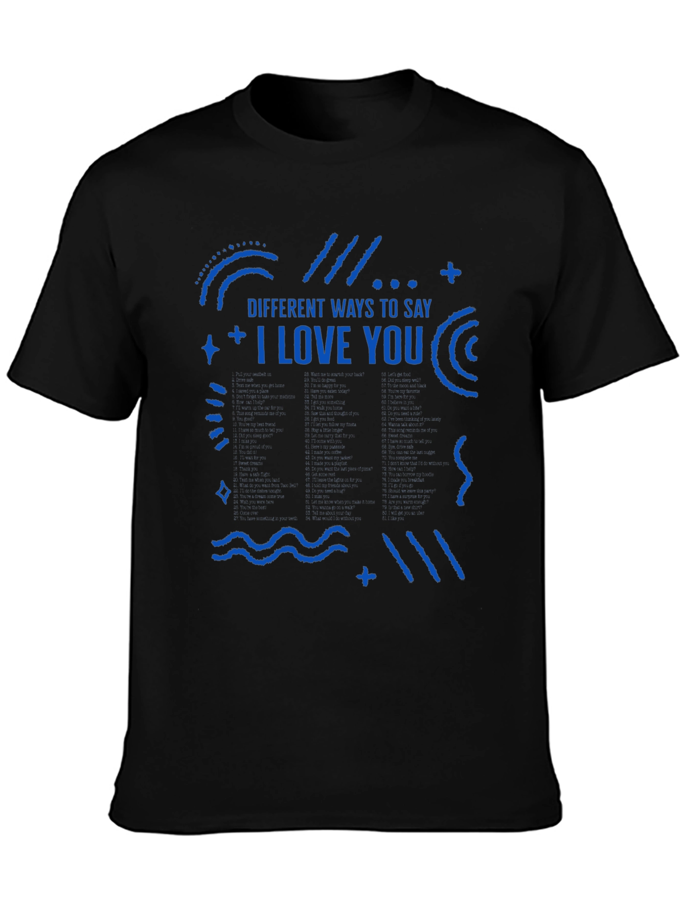 I Love You Graphic Tee - Mens Black T-Shirt