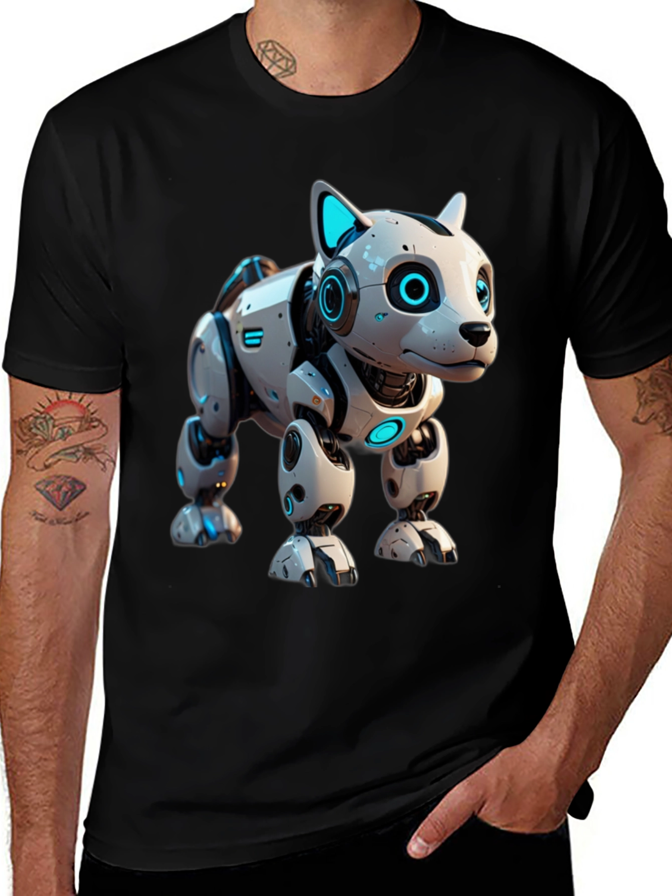 Robotic Pet T-Shirt - Sci-Fi Dog Design