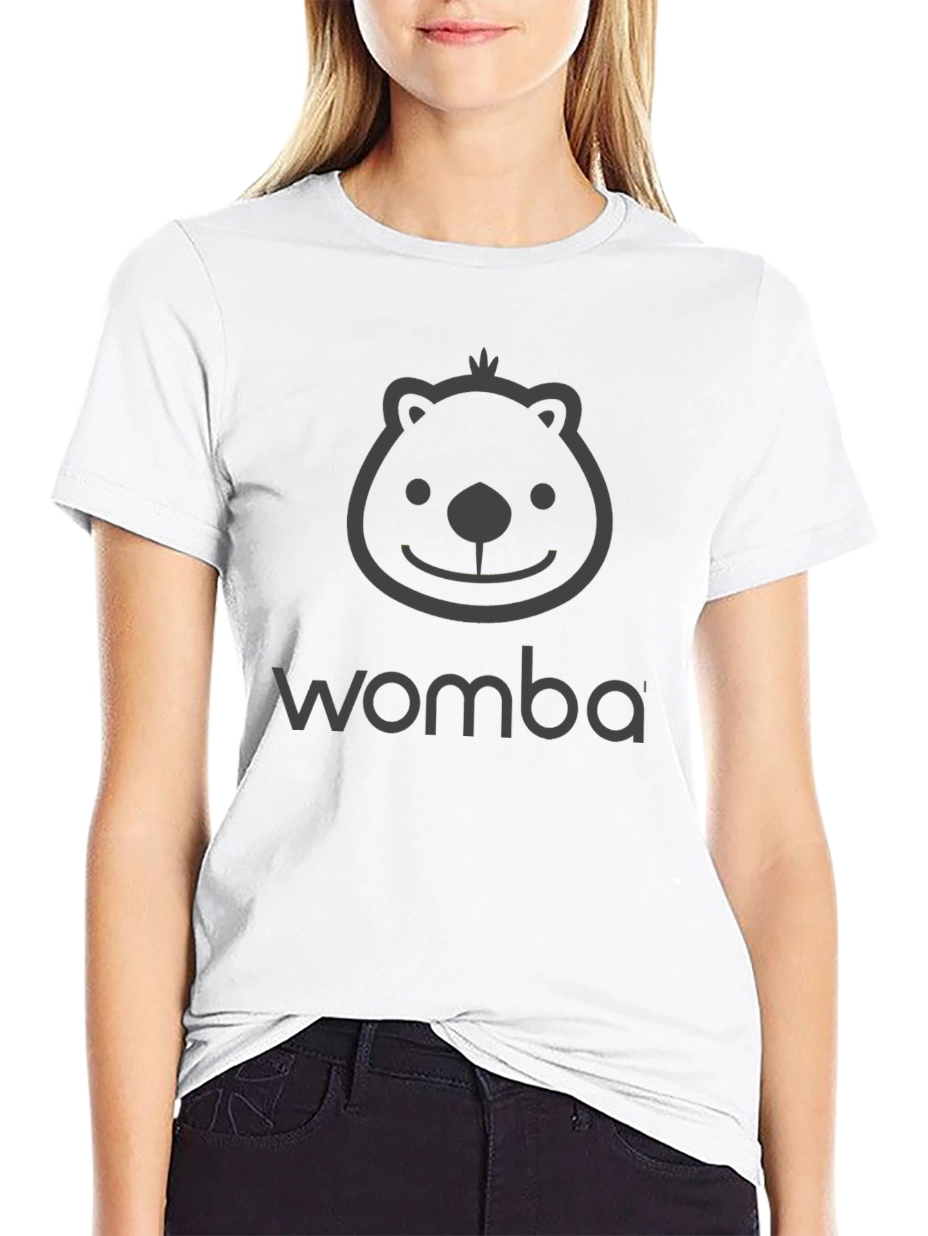 Womba Bear Graphic Tee - Black Cotton Comfort
