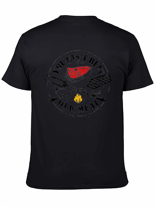 Funny BBQ Grill Master T-Shirt - You Cant Beat Our Meat!