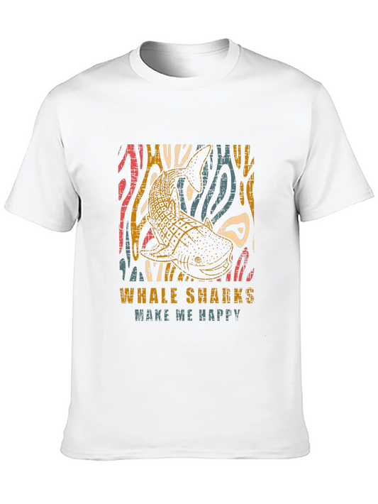 Whale Shark Graphic Tee -  Make Me Happy! Black Cotton