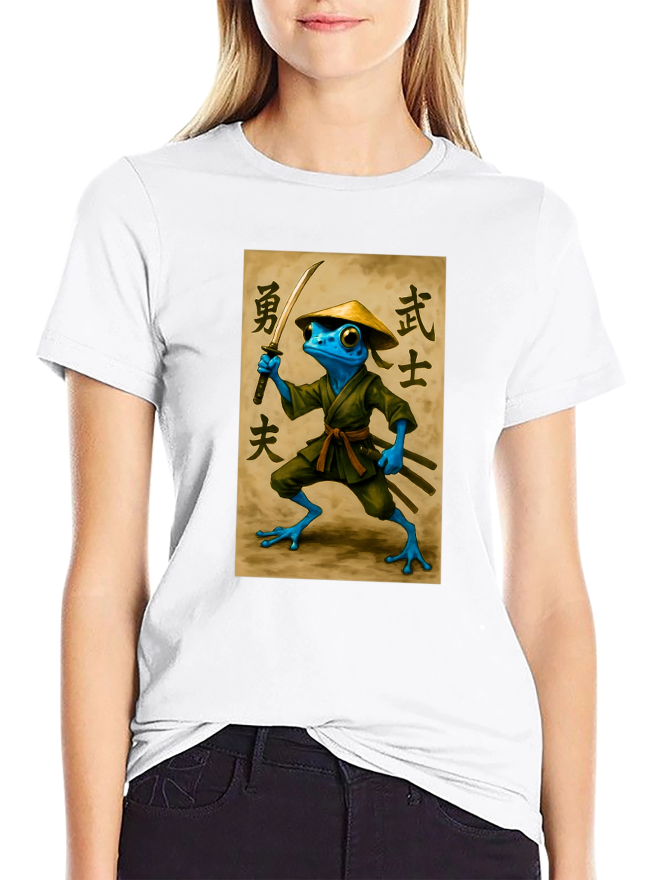 Samurai Frog T-Shirt - Black Cotton Tee