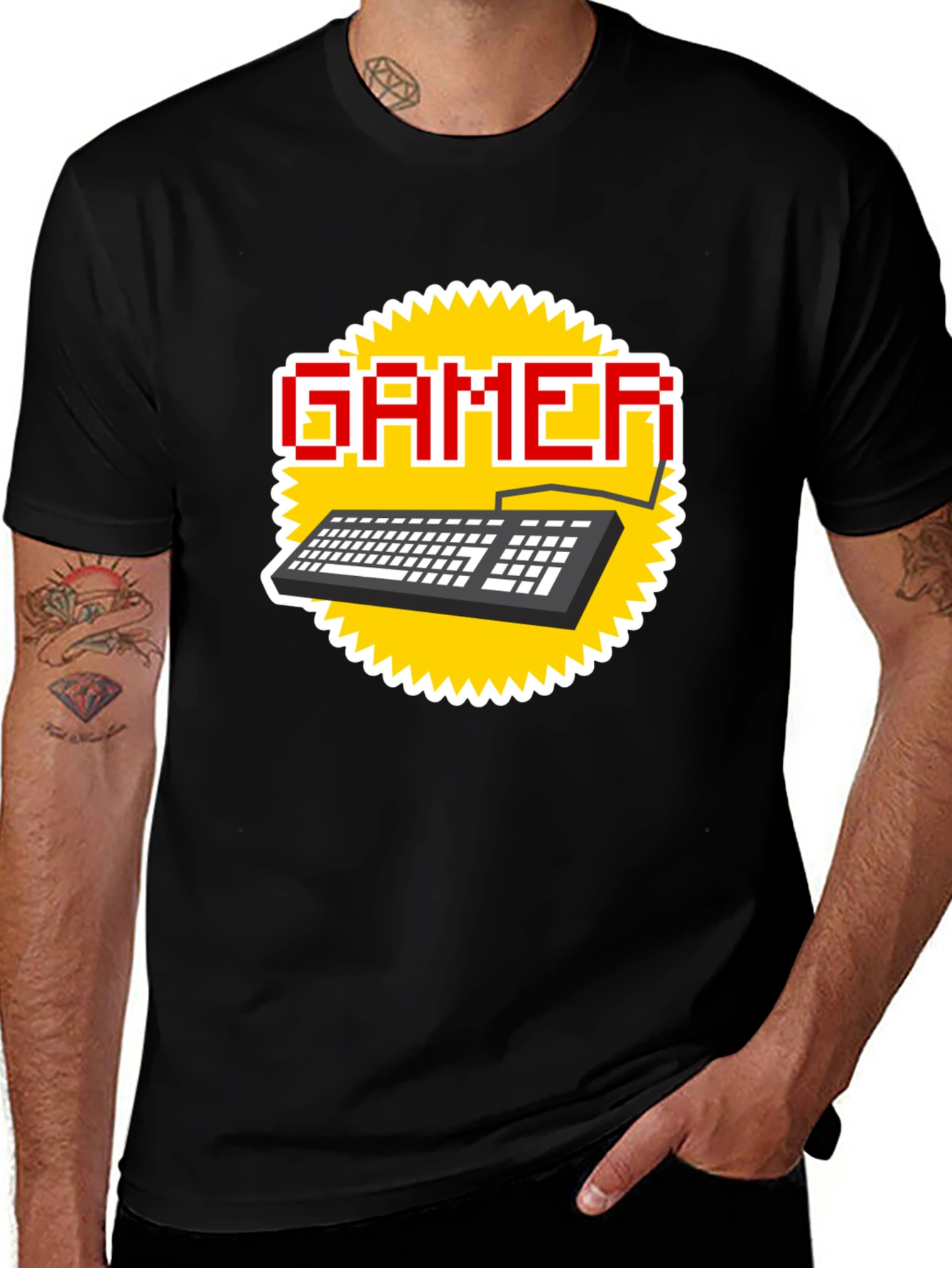 Gamer Keyboard T-Shirt - Pixel Style