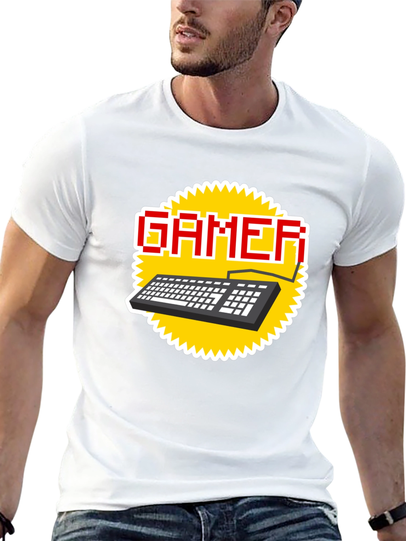 Gamer Keyboard T-Shirt - Pixel Style