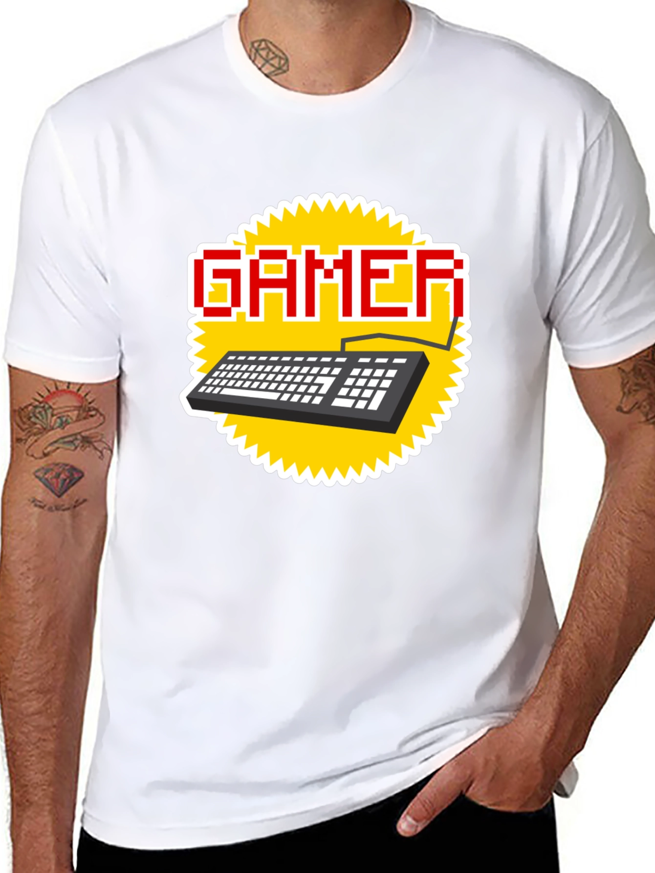 Gamer Keyboard T-Shirt - Pixel Style