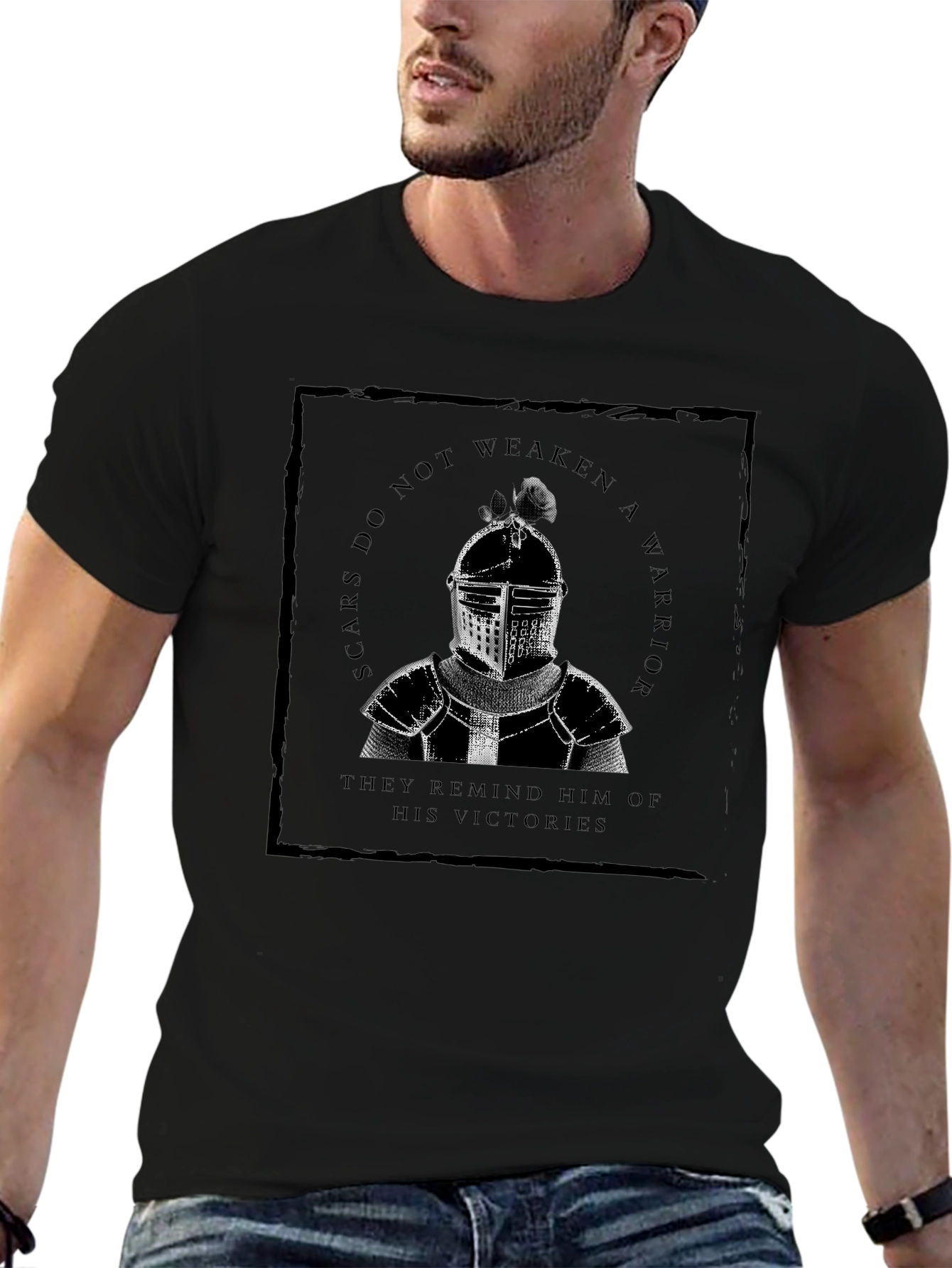 Warrior Knight Graphic T-Shirt - Scars Dont Weaken