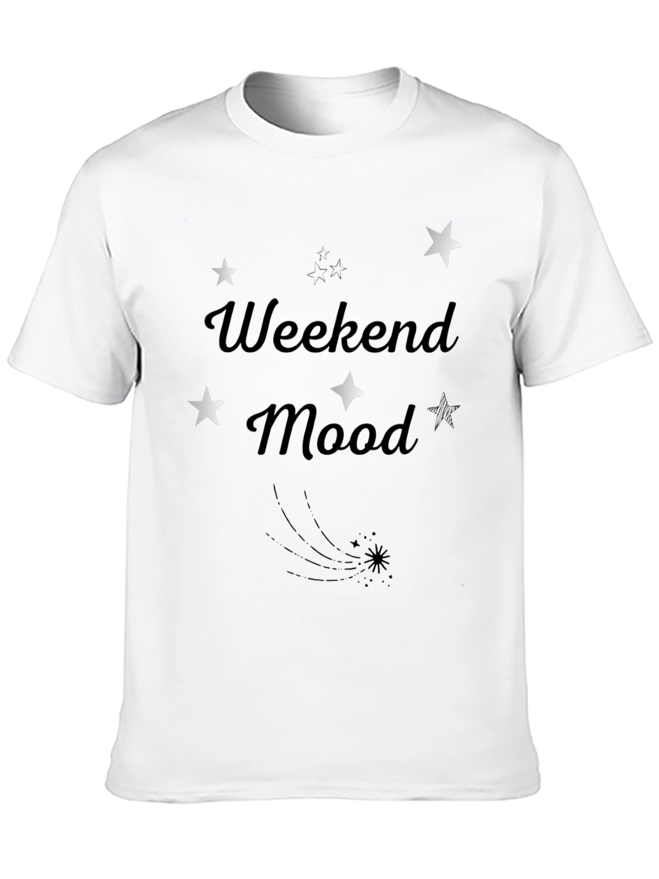 Weekend Mood Starry Graphic Tee - Mens Black T-Shirt