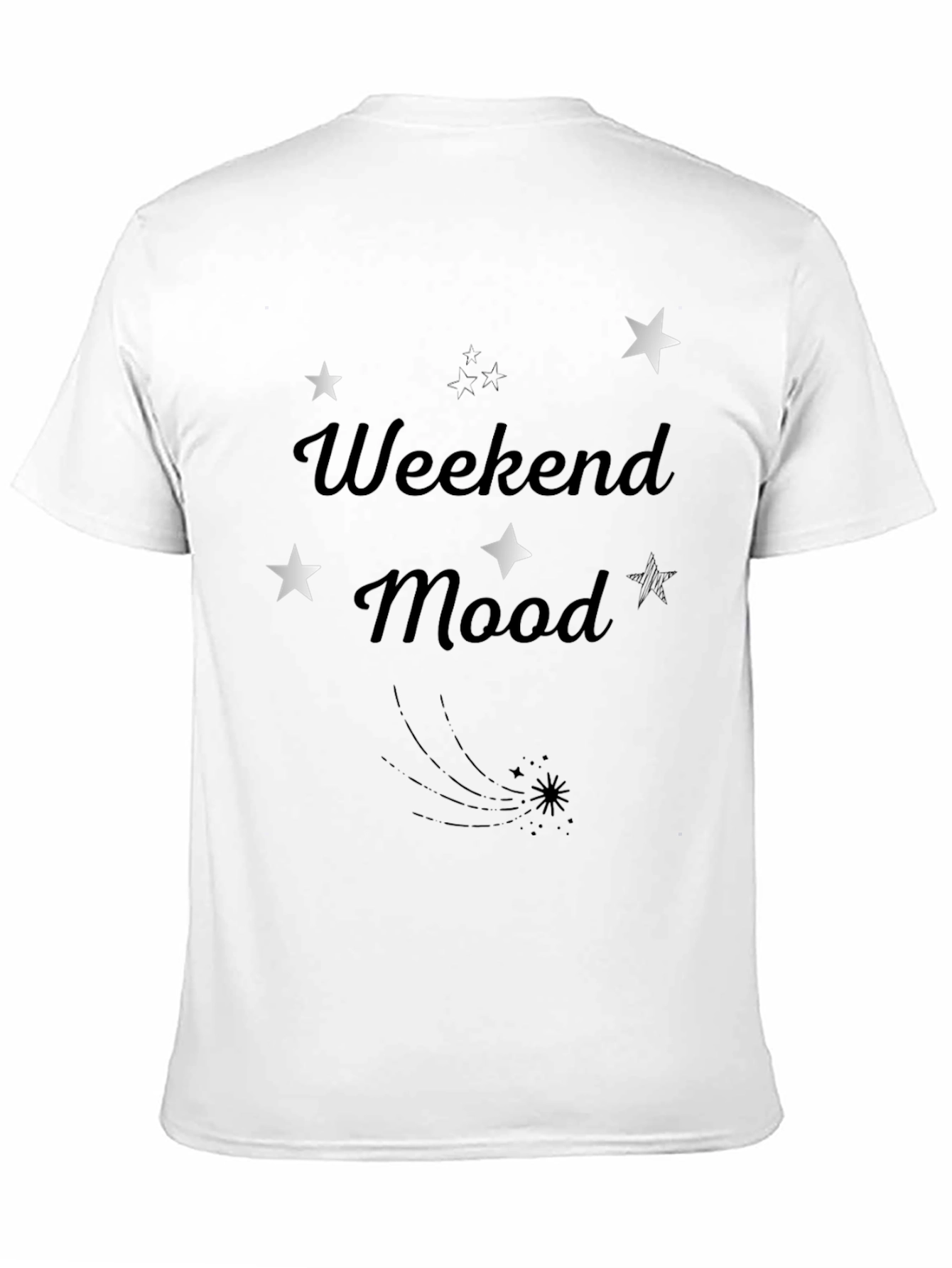 Weekend Mood Starry Graphic Tee - Mens Black T-Shirt