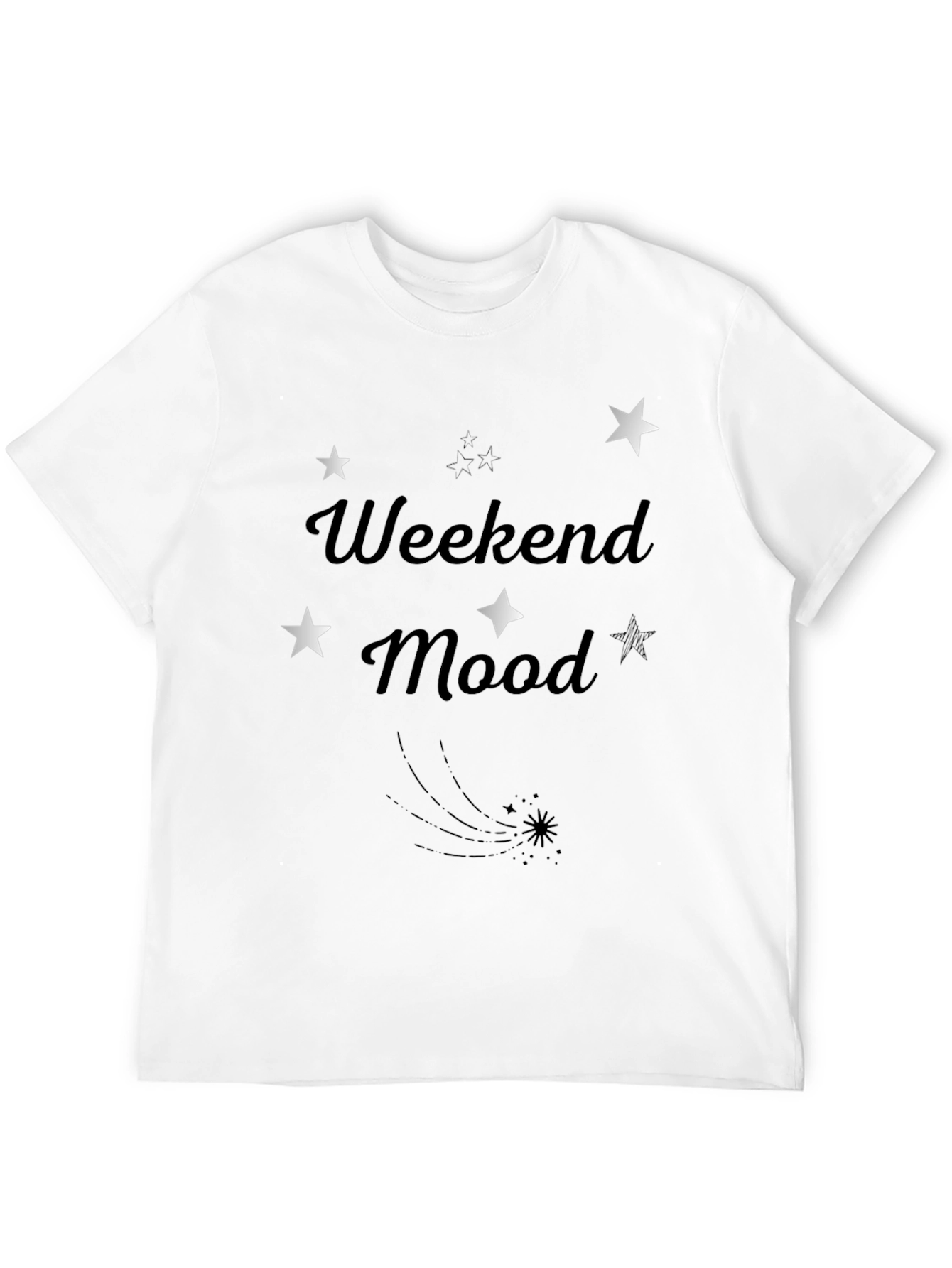 Weekend Mood Starry Graphic Tee - Mens Black T-Shirt
