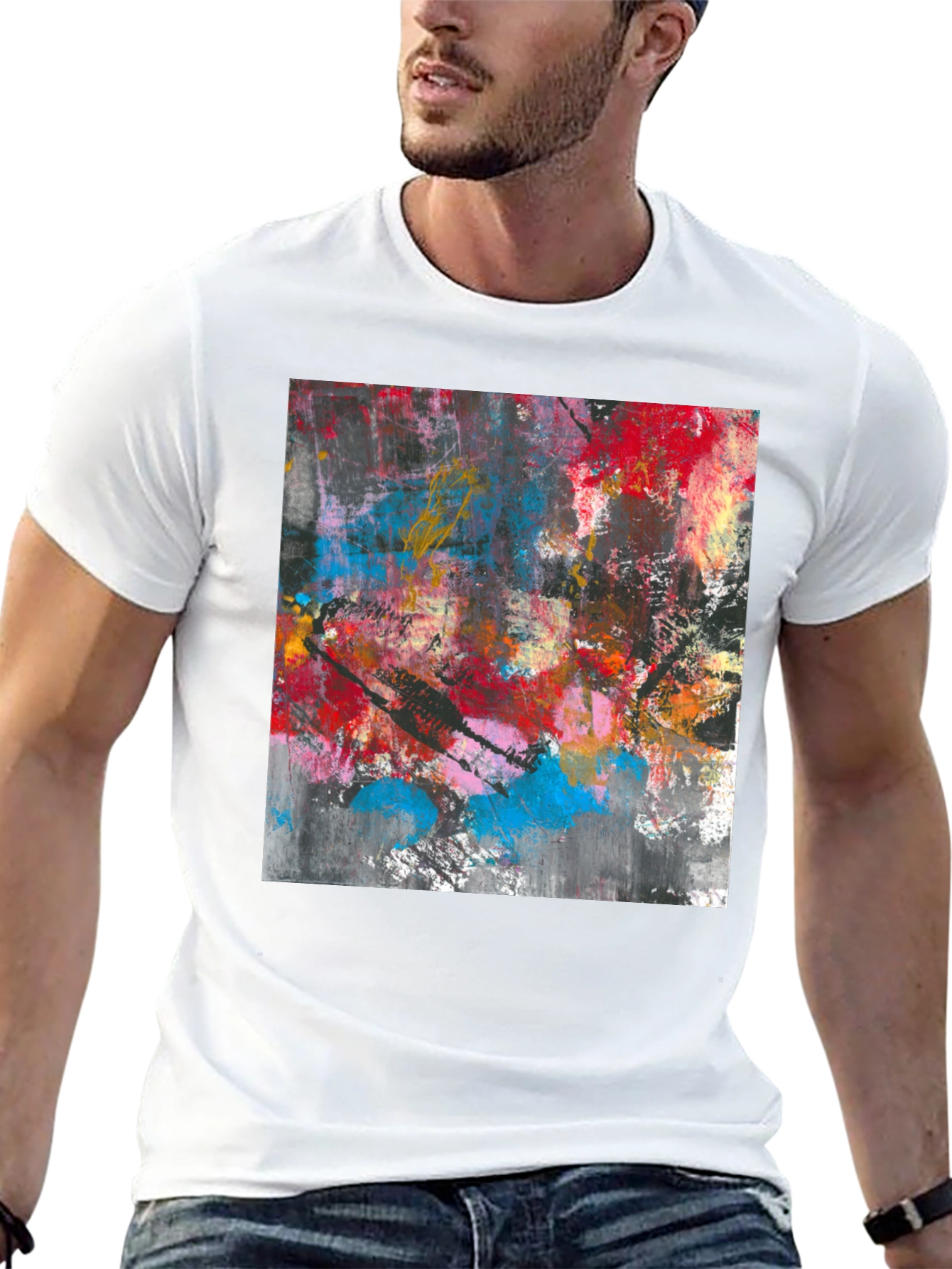 Abstract Art Print T-Shirt - Modern Style