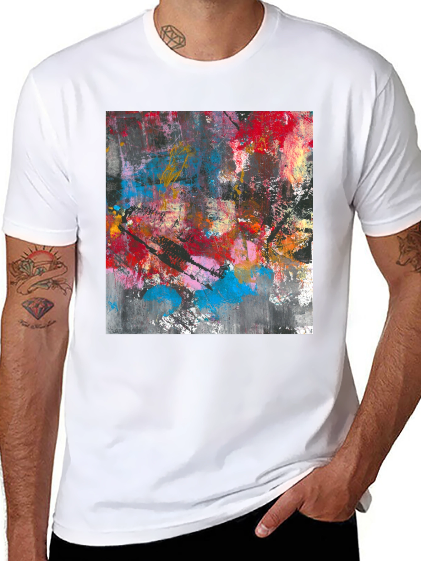 Abstract Art Print T-Shirt - Modern Style