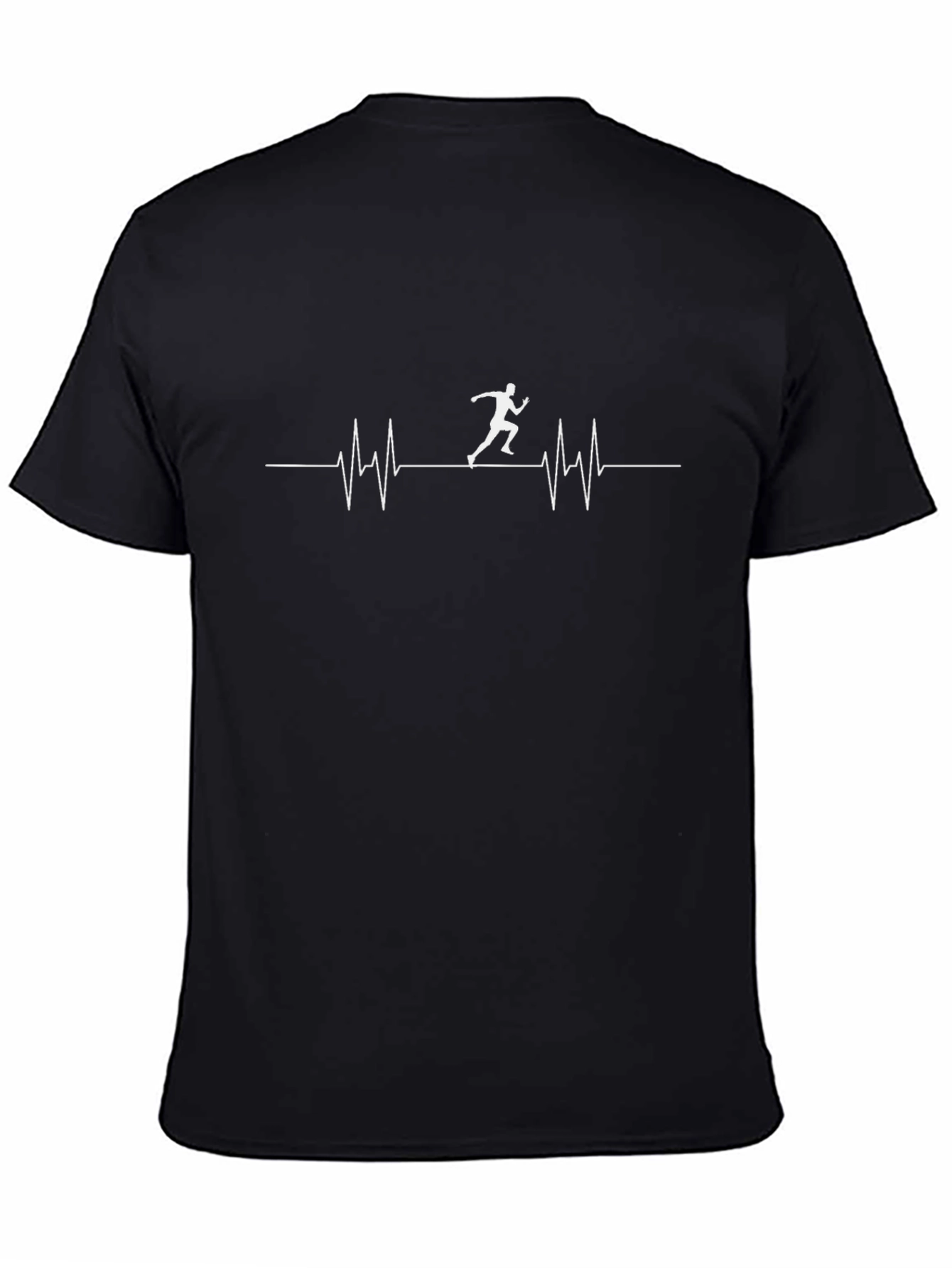 Runner Heartbeat Graphic T-Shirt - Black