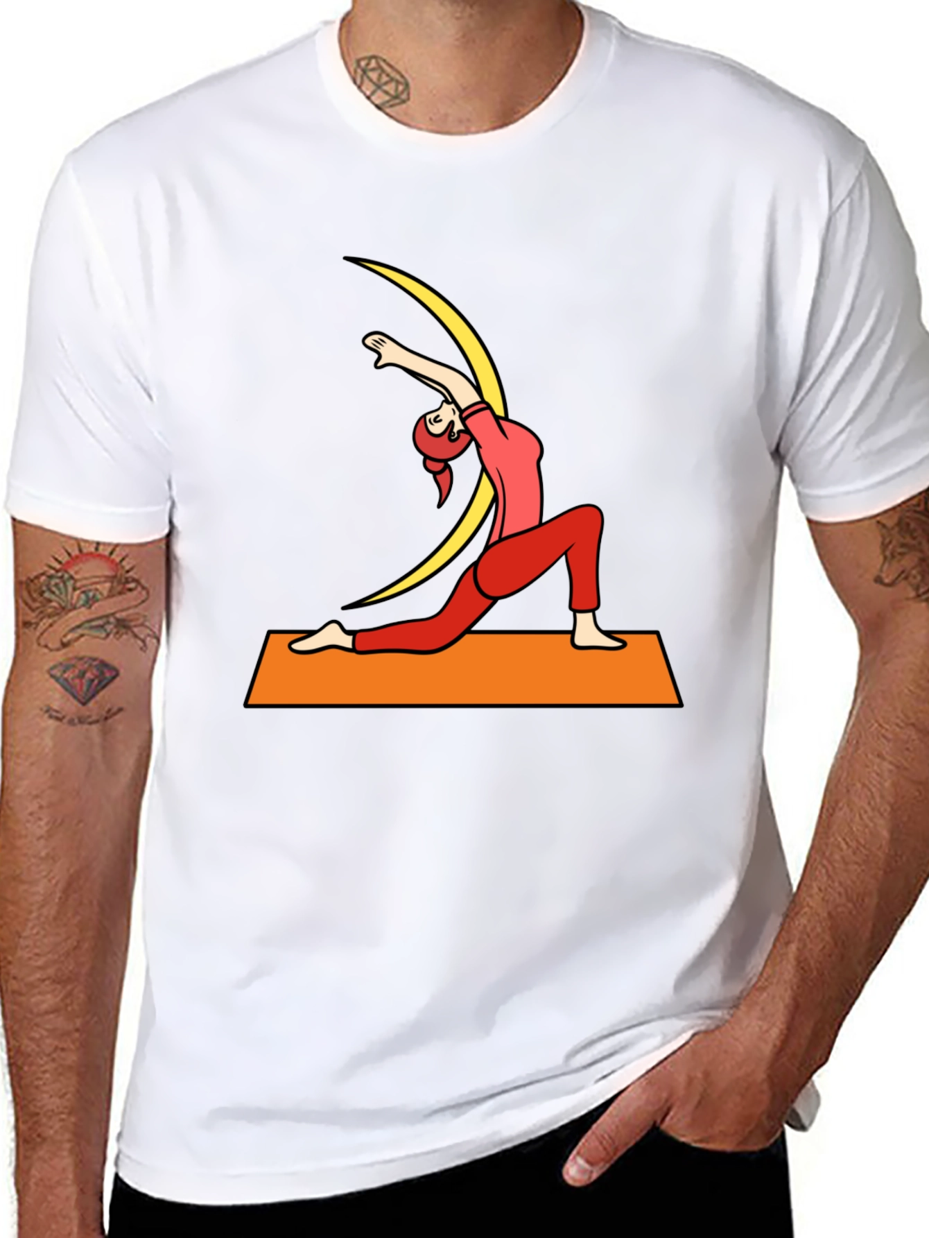 Yoga Pose Graphic Tee - Mens Black T-Shirt