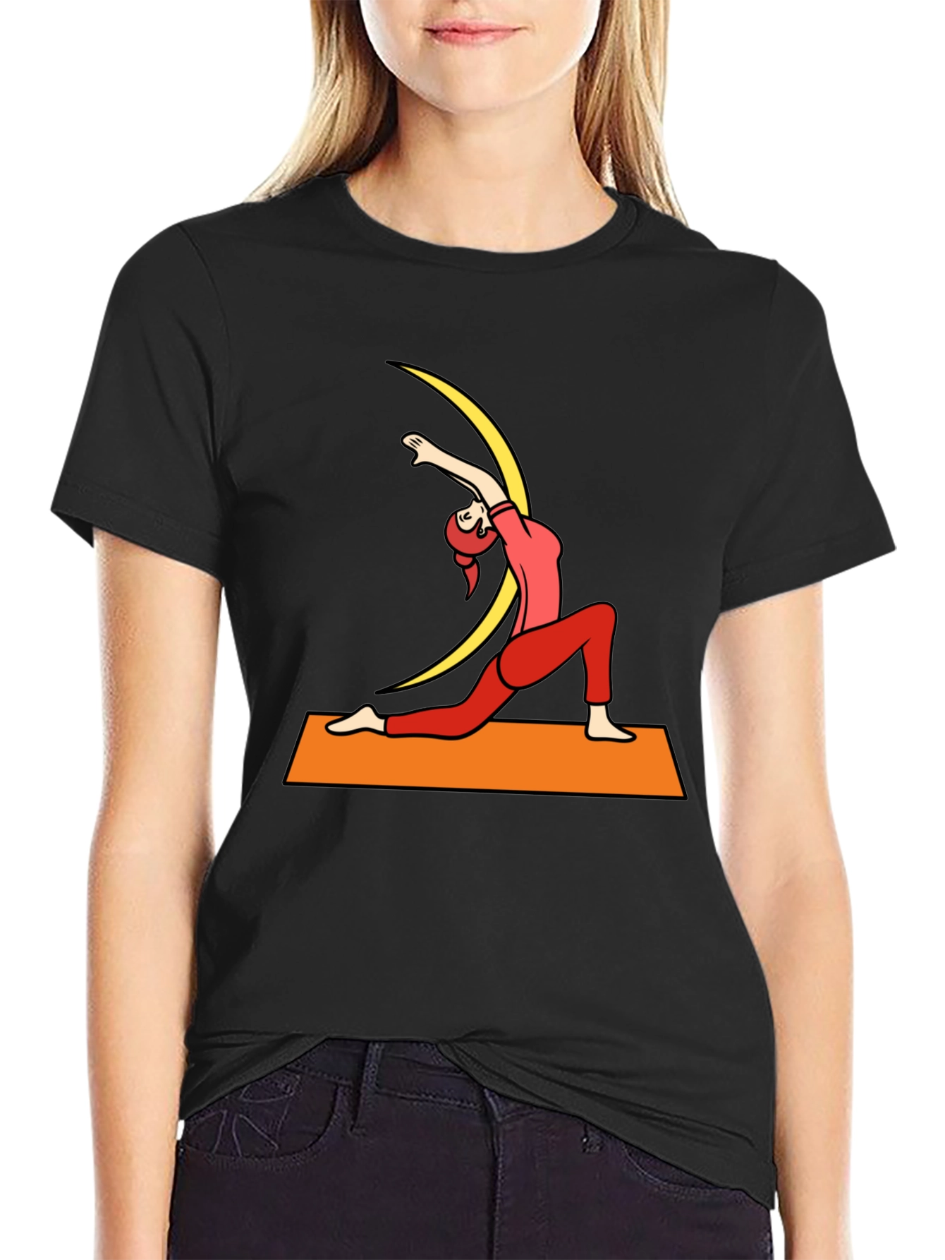 Yoga Pose Graphic Tee - Mens Black T-Shirt
