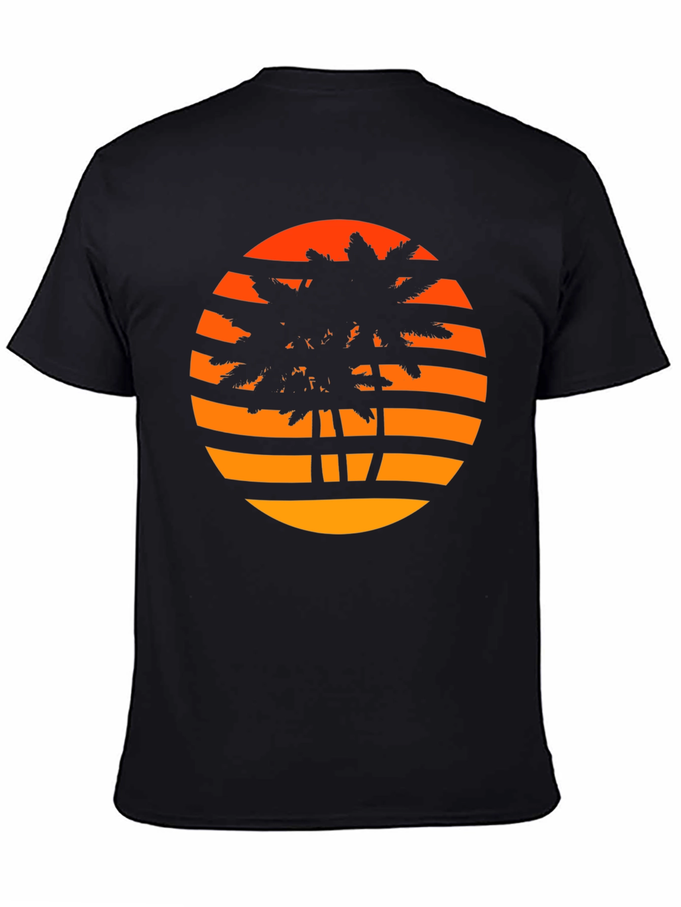 Sunset Palm Tree Graphic Tee - Retro Style