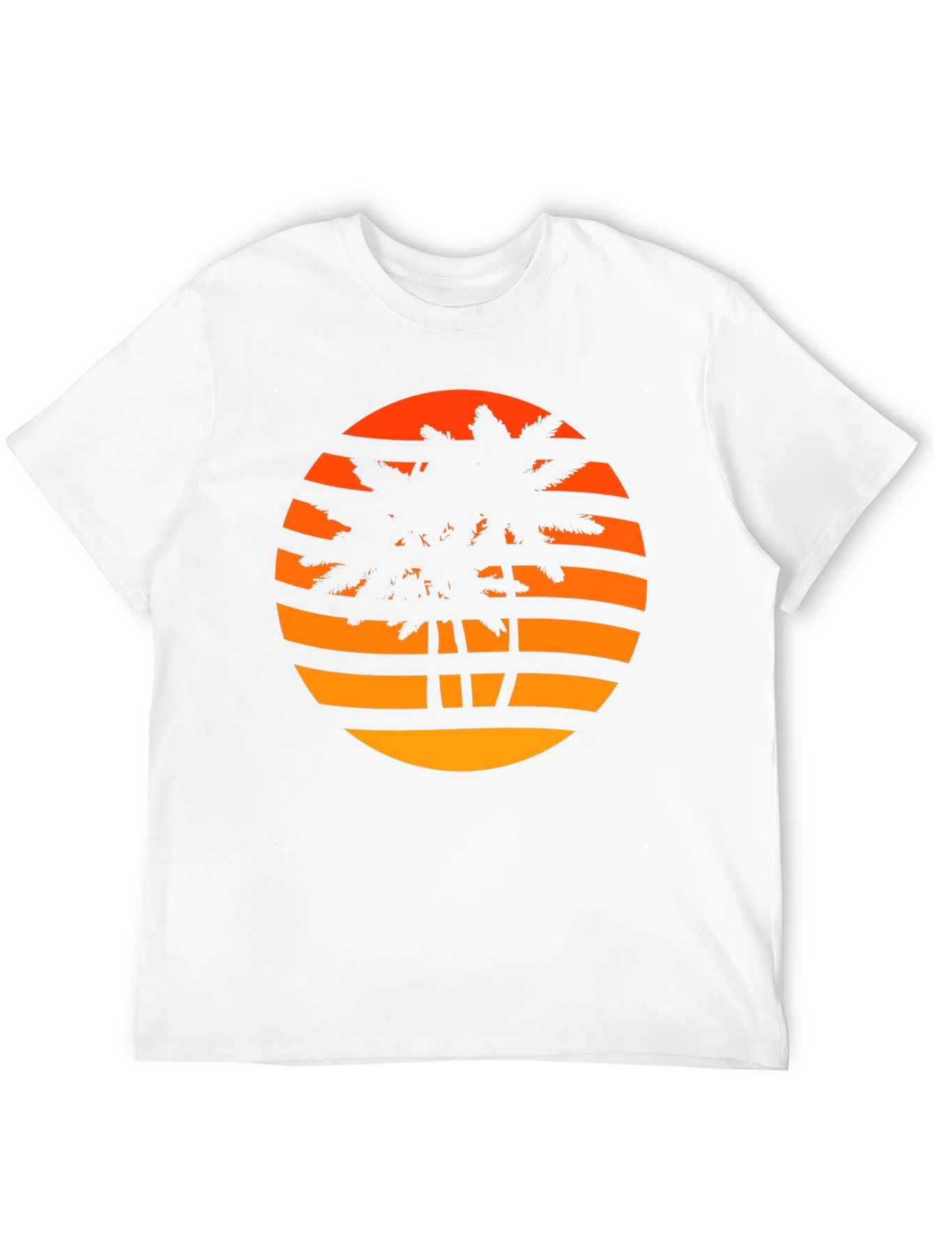 Sunset Palm Tree Graphic Tee - Retro Style