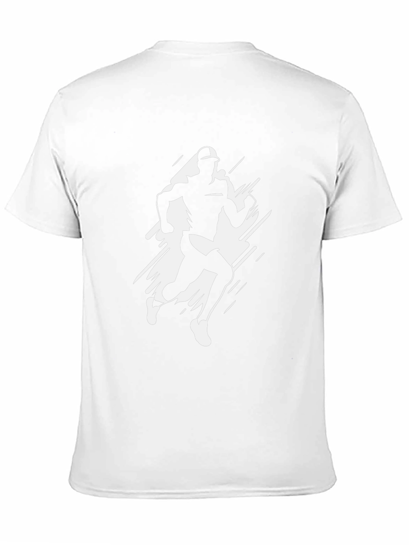 Mens Black T-Shirt with Runner Graphic