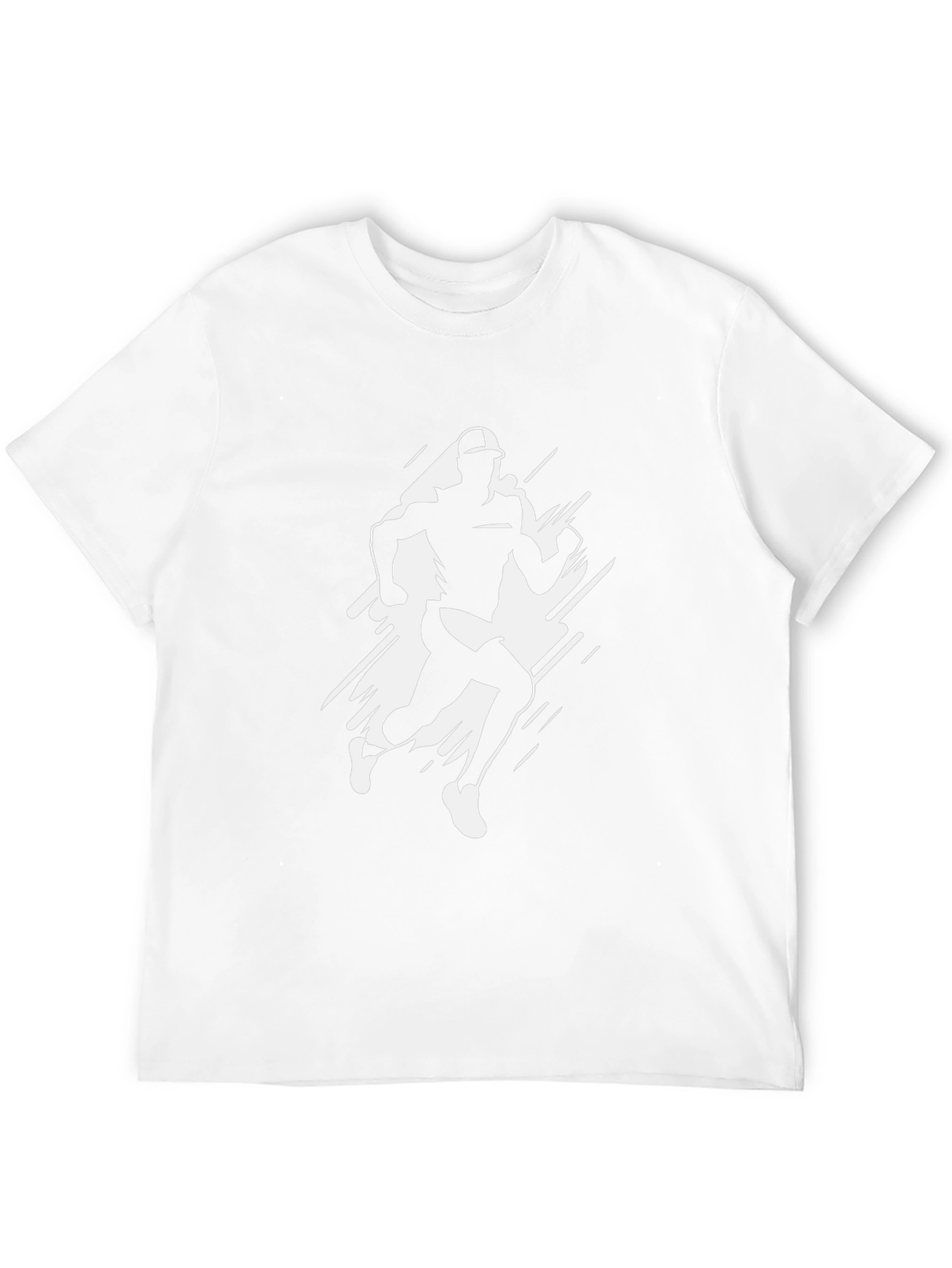 Mens Black T-Shirt with Runner Graphic