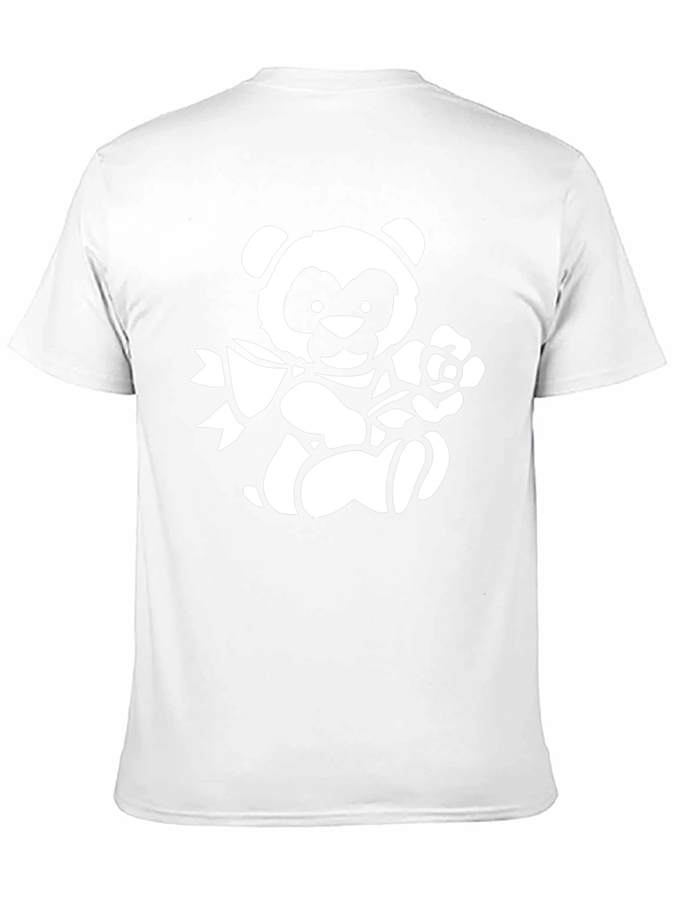 Cute Panda Bear Graphic Print T-Shirt - Black