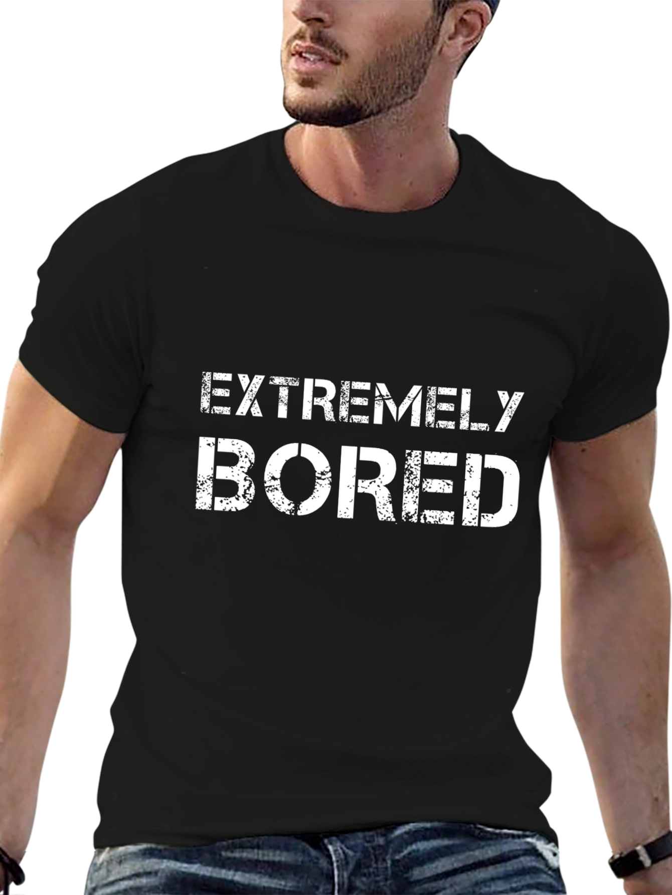 Extremely Bored Graphic Tee - Black Cotton T-Shirt