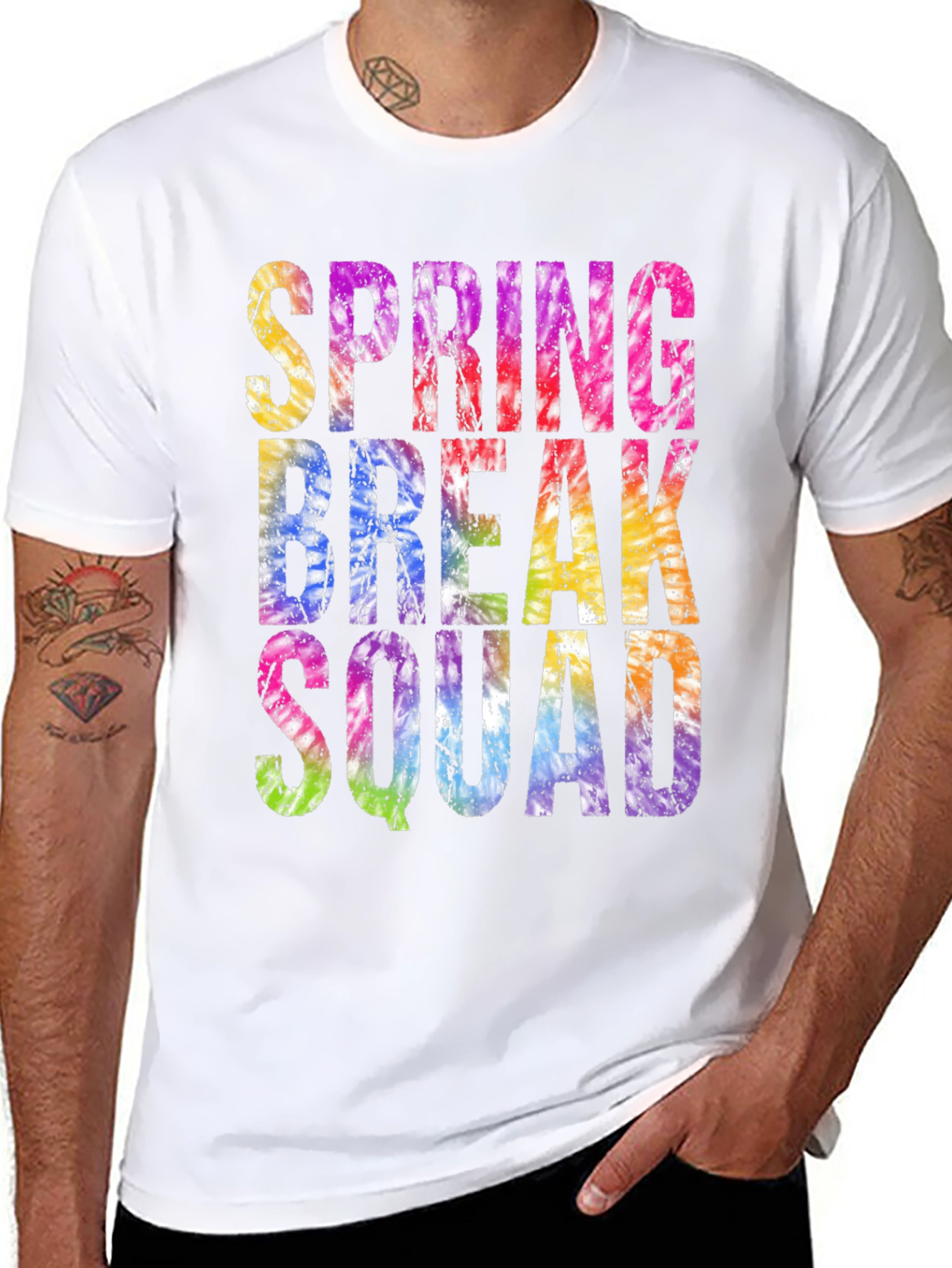 Spring Break Squad Tie Dye Graphic Tee